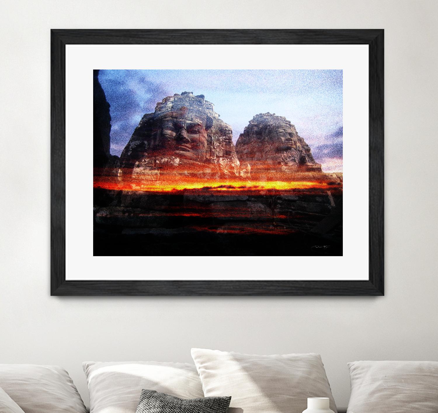 Cambodi Faces Fire by Daniel Stanford on GIANT ART - black photo art