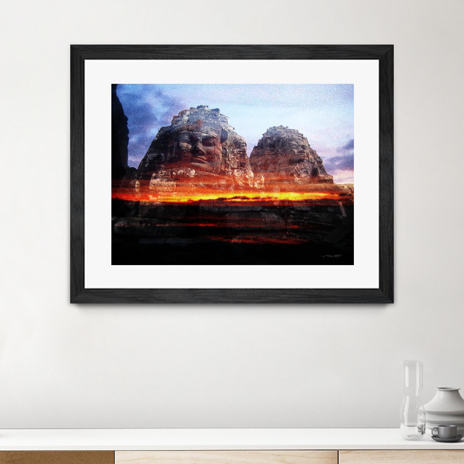 Cambodi Faces Fire by Daniel Stanford on GIANT ART - black photo art