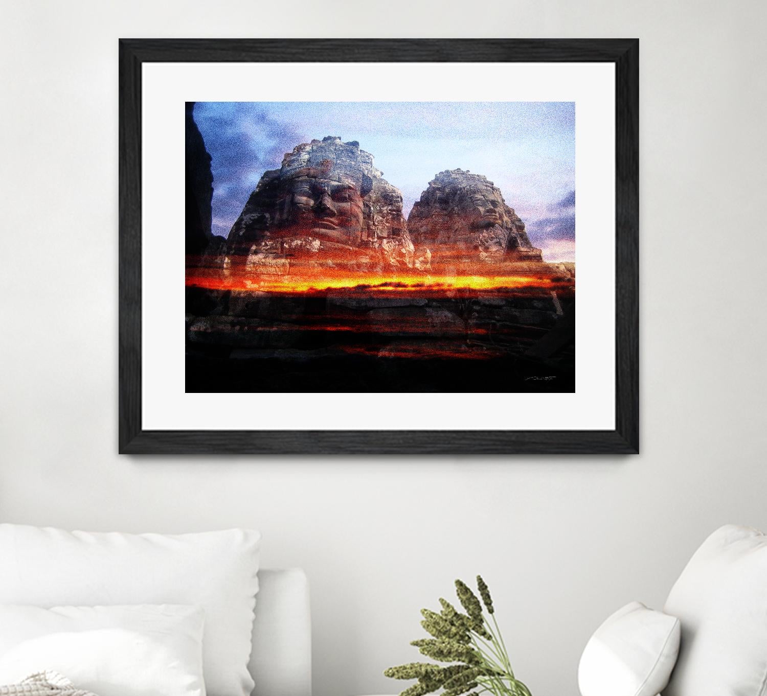 Cambodi Faces Fire by Daniel Stanford on GIANT ART - black photo art