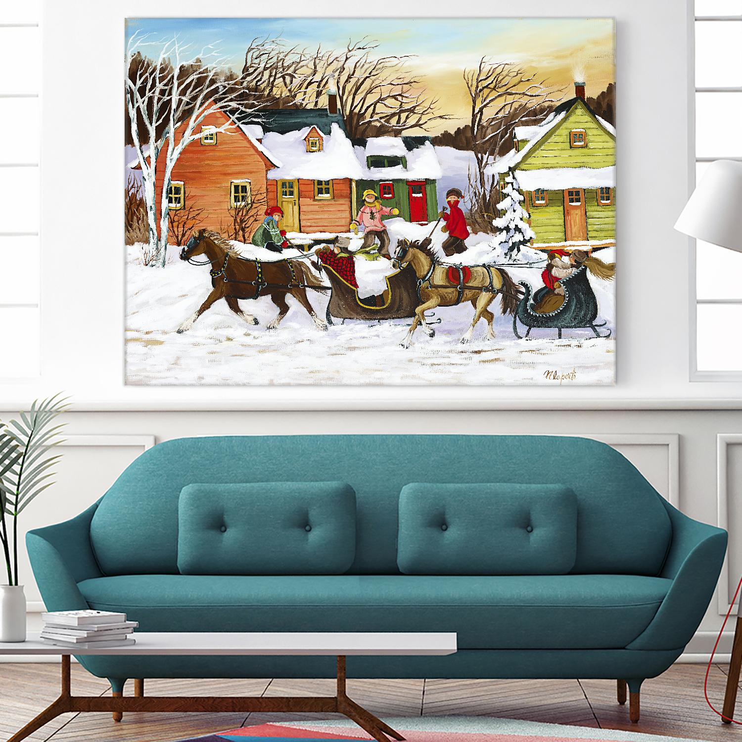 Premier arrivé by Nicole Laporte on GIANT ART - red winter scenes