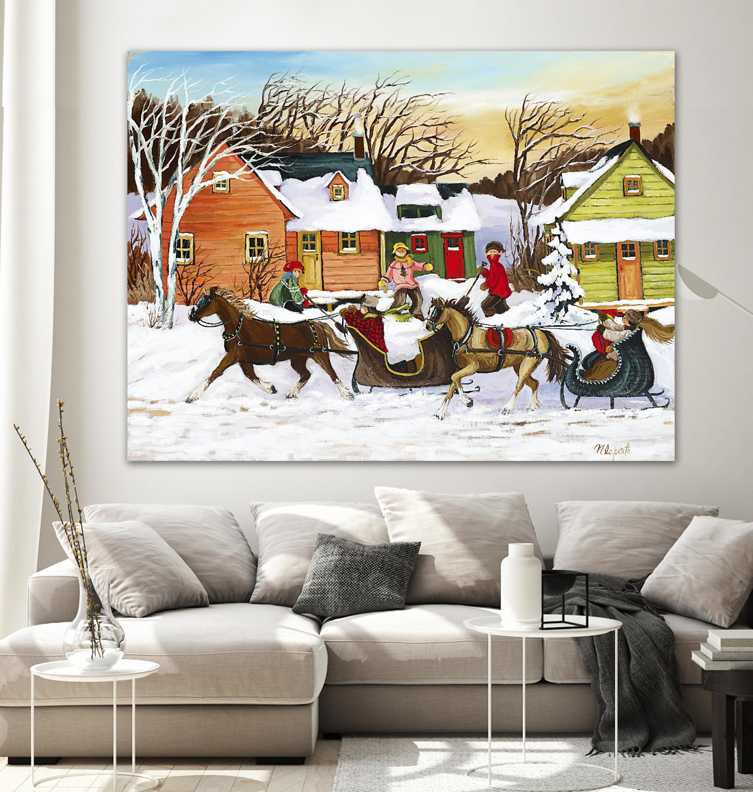 Premier arrivé by Nicole Laporte on GIANT ART - red winter scenes