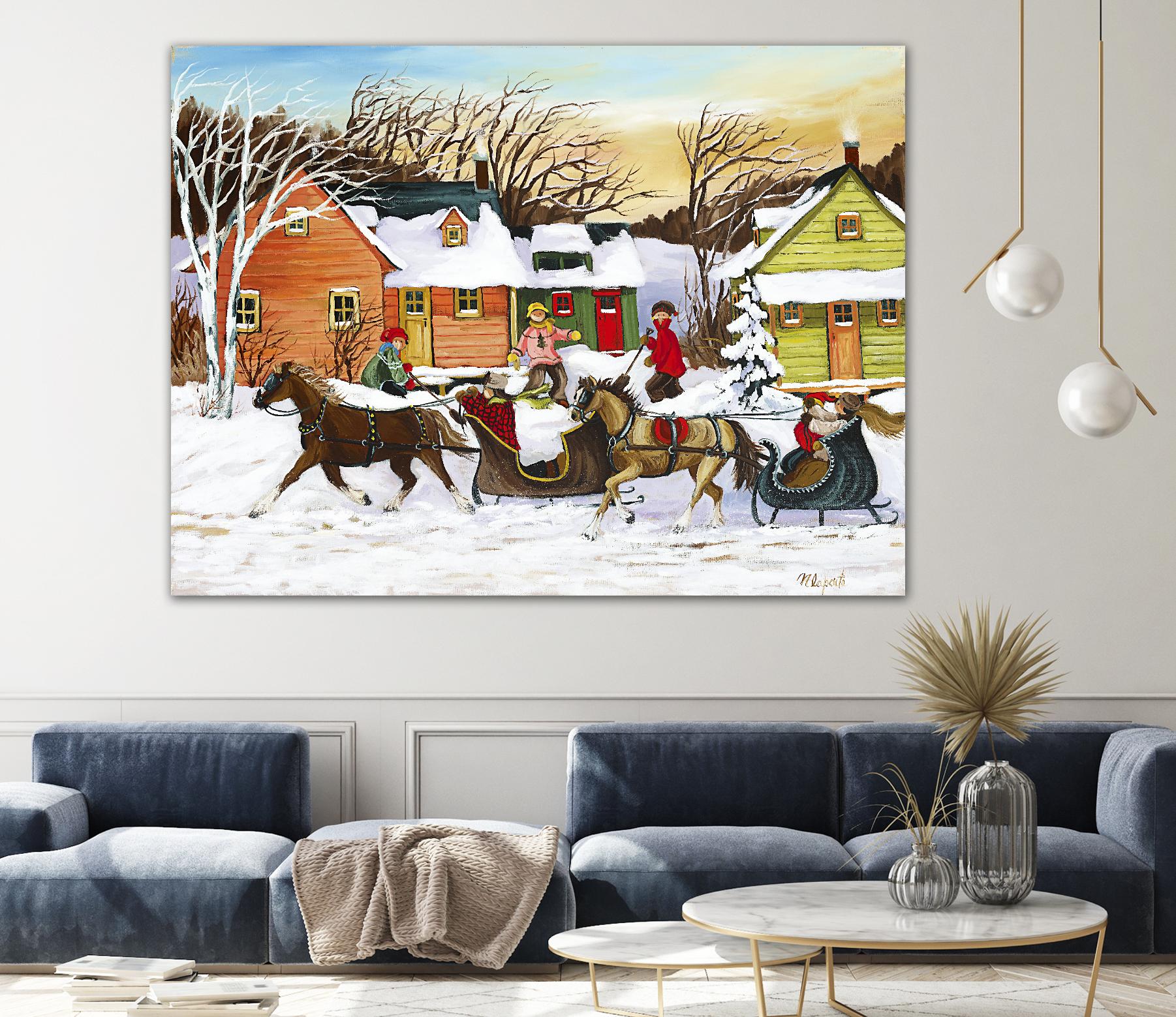 Premier arrivé by Nicole Laporte on GIANT ART - red winter scenes