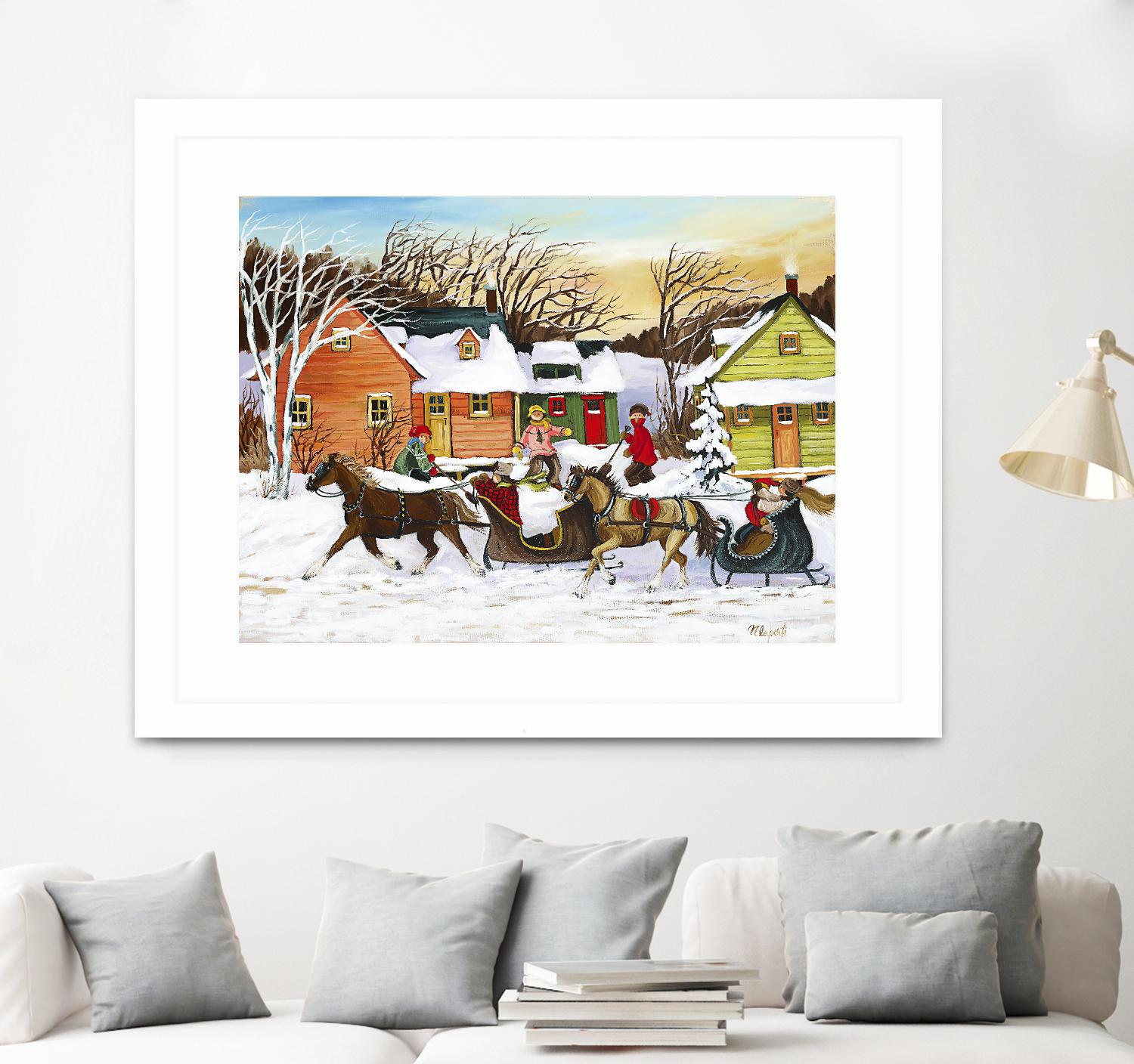 Premier arrivé by Nicole Laporte on GIANT ART - red winter scenes quebec artists