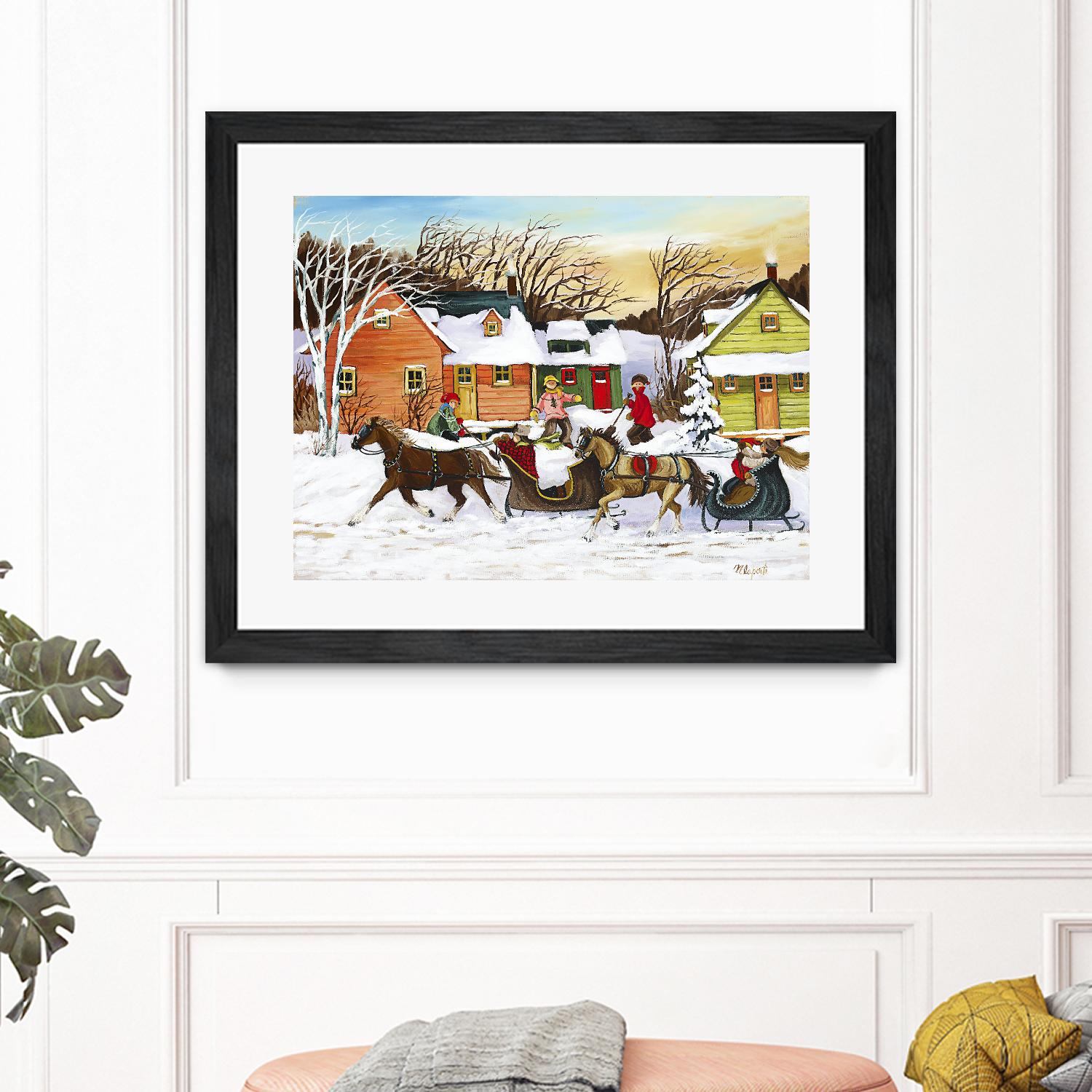 Premier arrivé by Nicole Laporte on GIANT ART - red winter scenes quebec artists