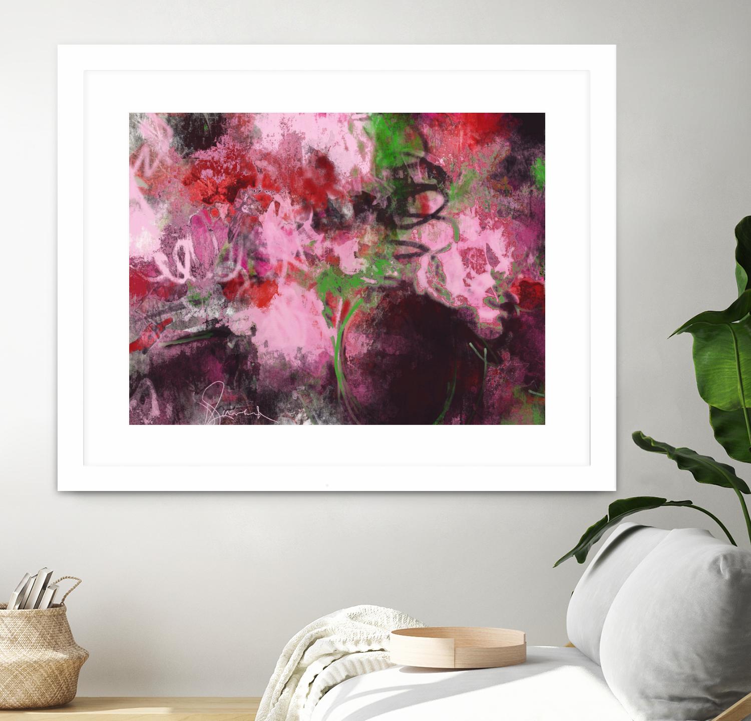 Pink Flowers by Doris Savard on GIANT ART - red abstract