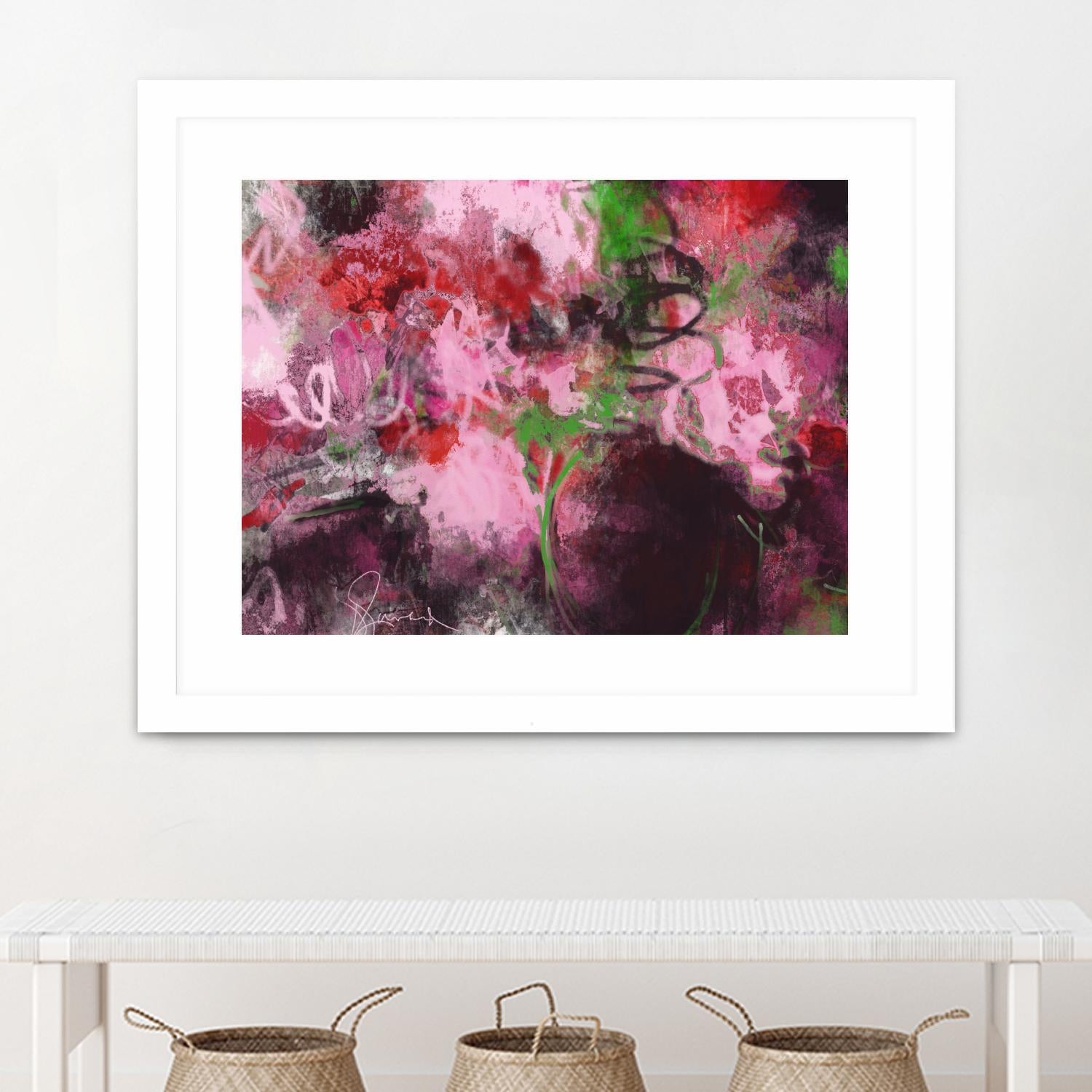 Pink Flowers by Doris Savard on GIANT ART - red abstract
