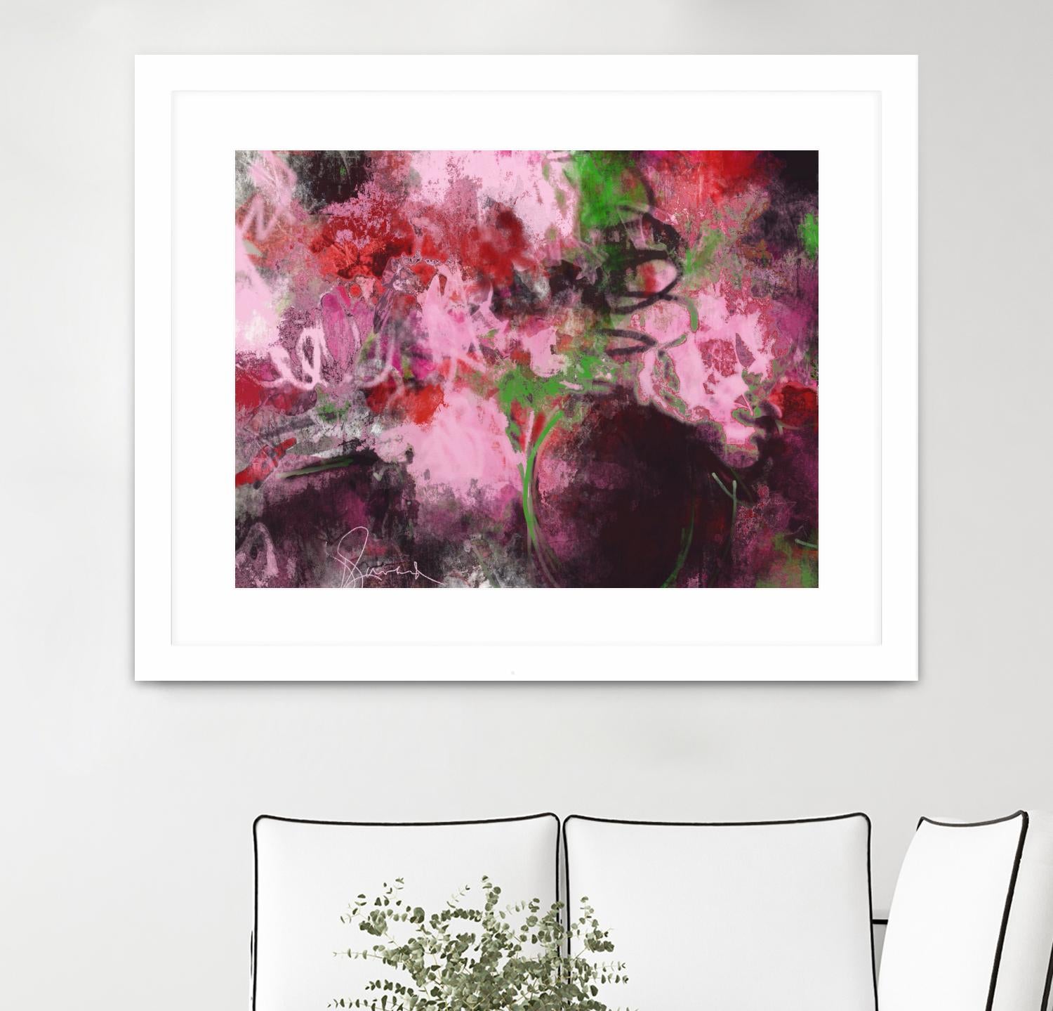 Pink Flowers by Doris Savard on GIANT ART - red abstract