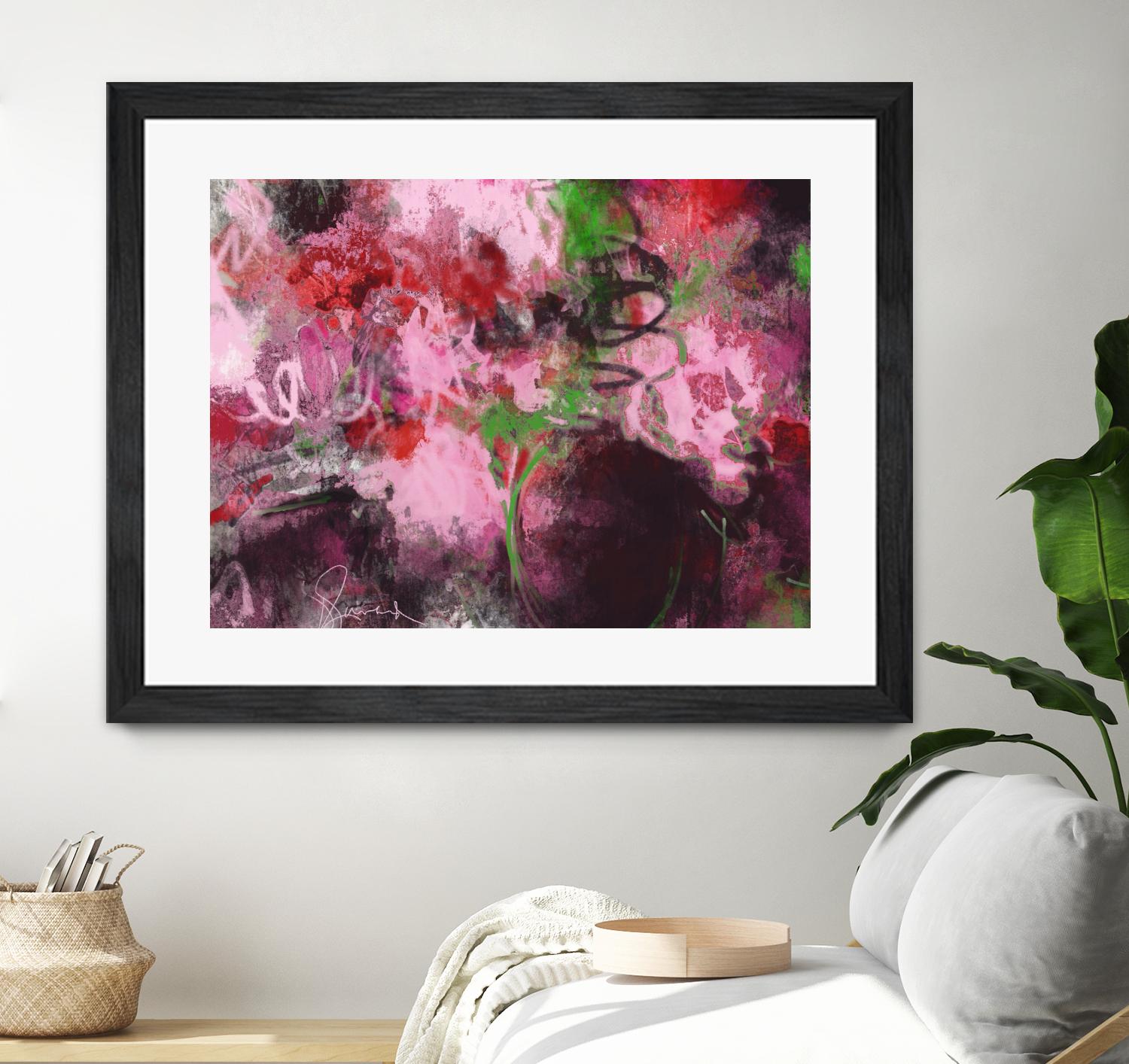 Pink Flowers by Doris Savard on GIANT ART - red abstract