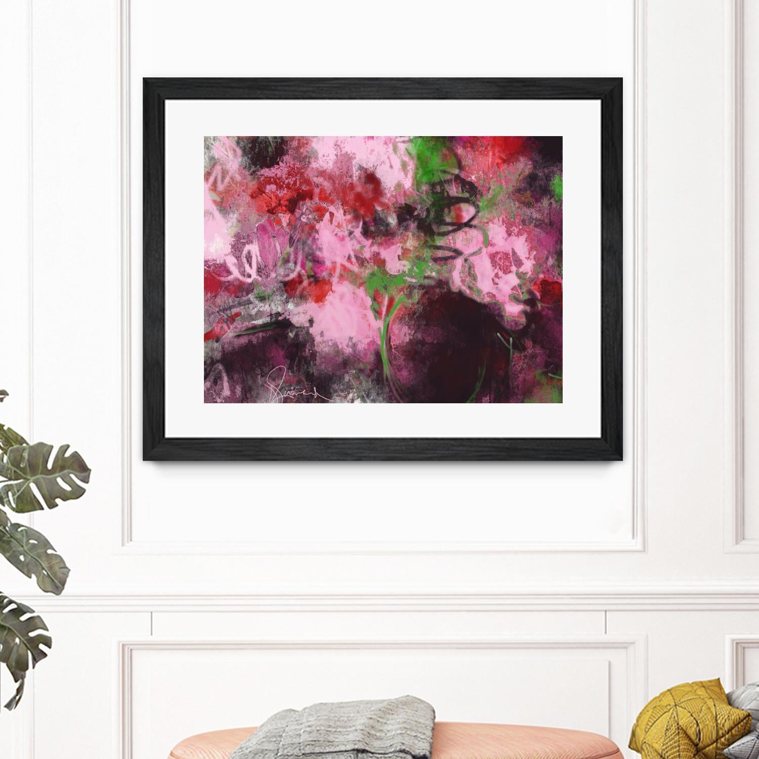 Pink Flowers by Doris Savard on GIANT ART - red abstract