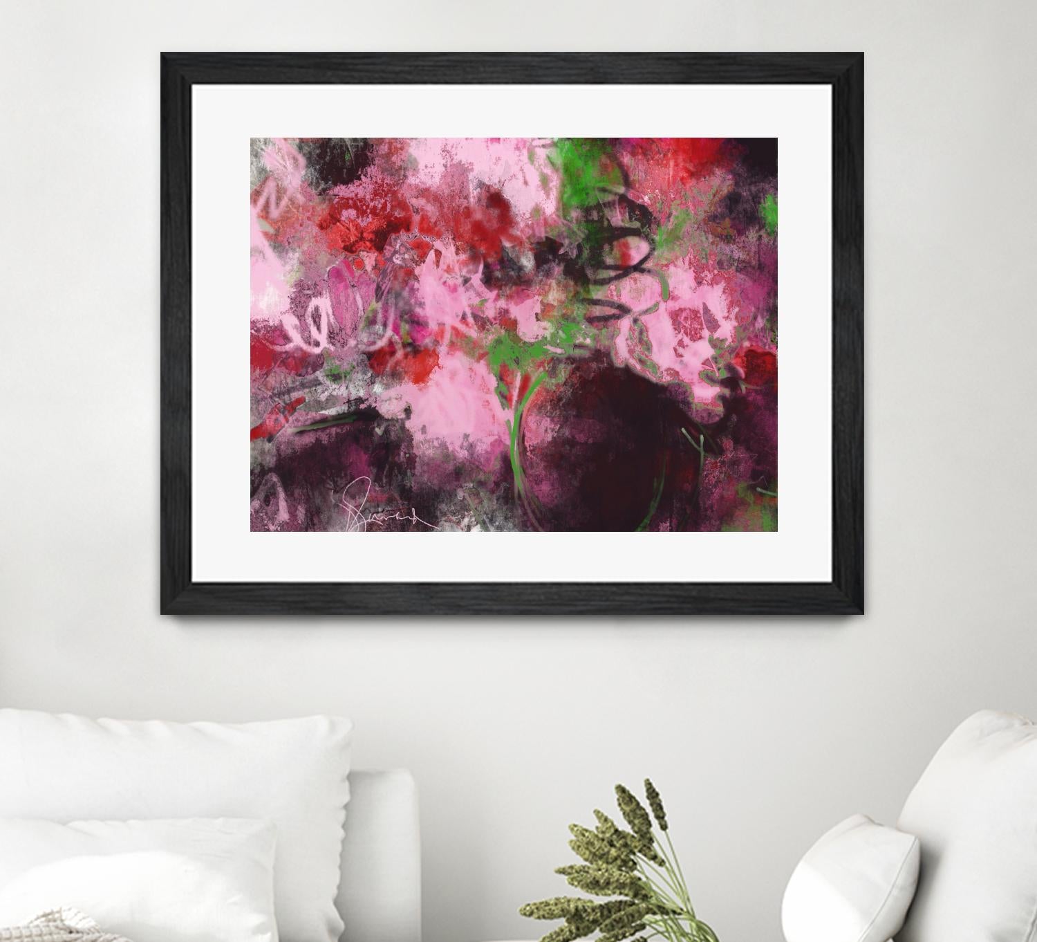 Pink Flowers by Doris Savard on GIANT ART - red abstract