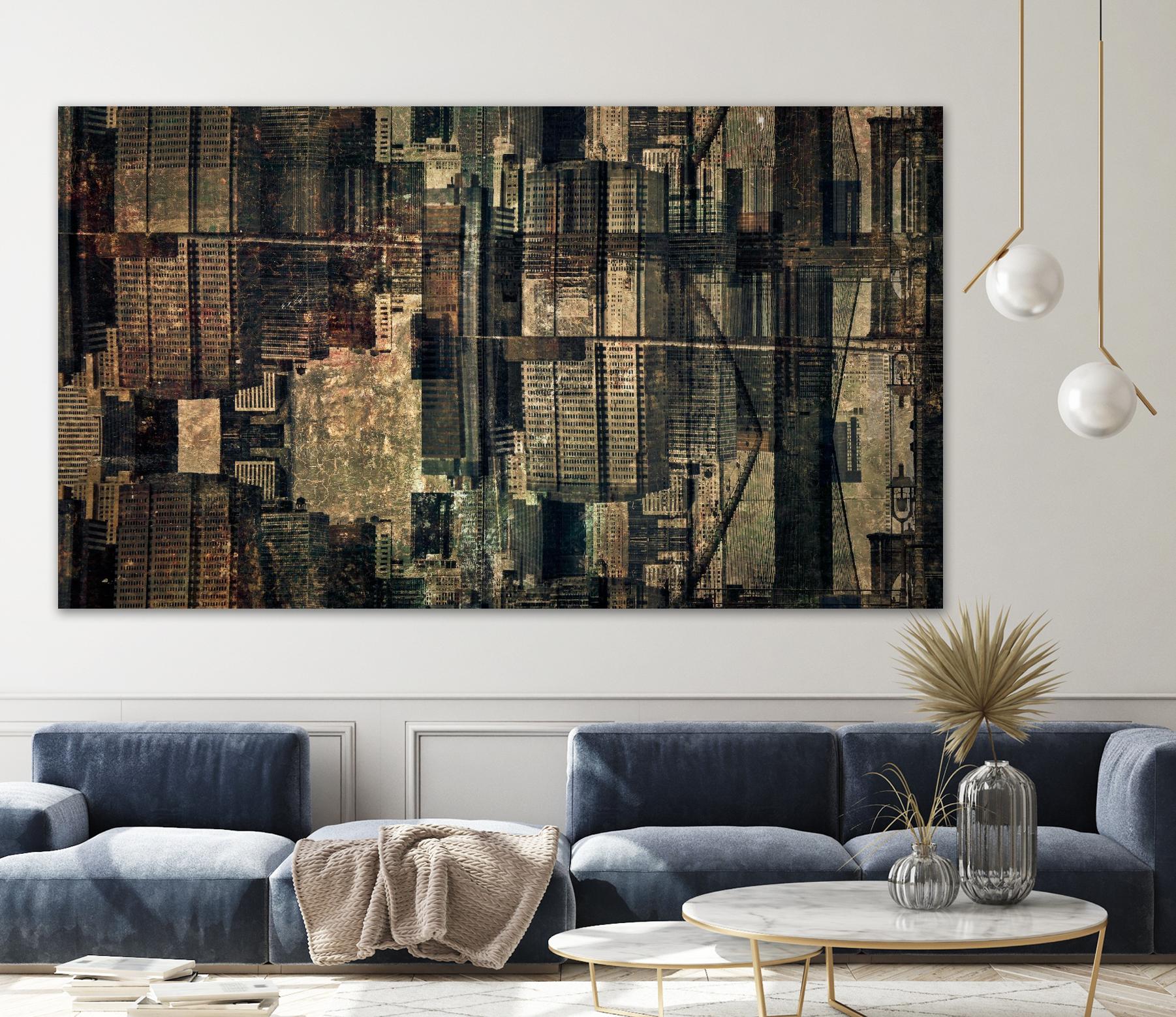 Urban Patchwork I by Jean-François Dupuis on GIANT ART - beige city scene