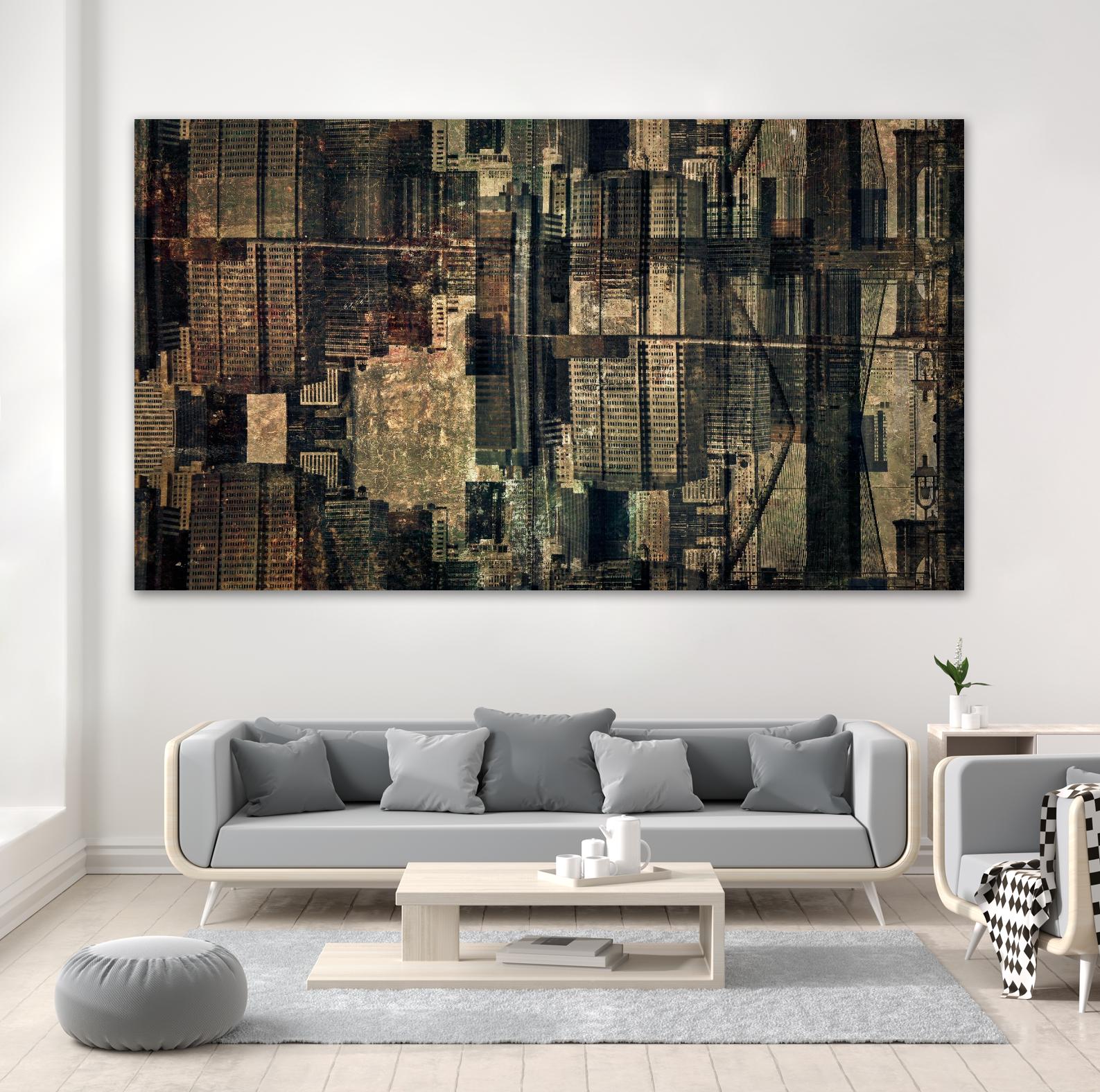 Urban Patchwork I by Jean-François Dupuis on GIANT ART - beige city scene