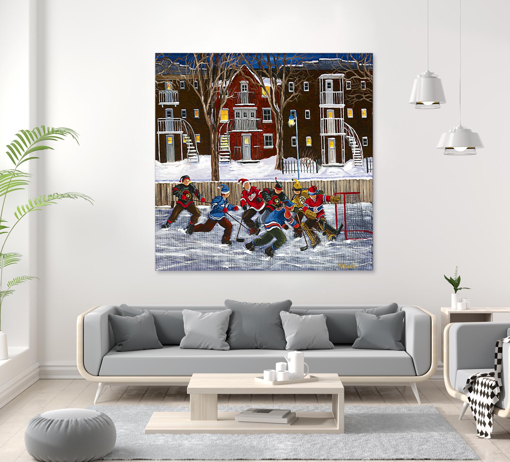 After School 1 by Nicole Laporte on GIANT ART - white art for kids hockey