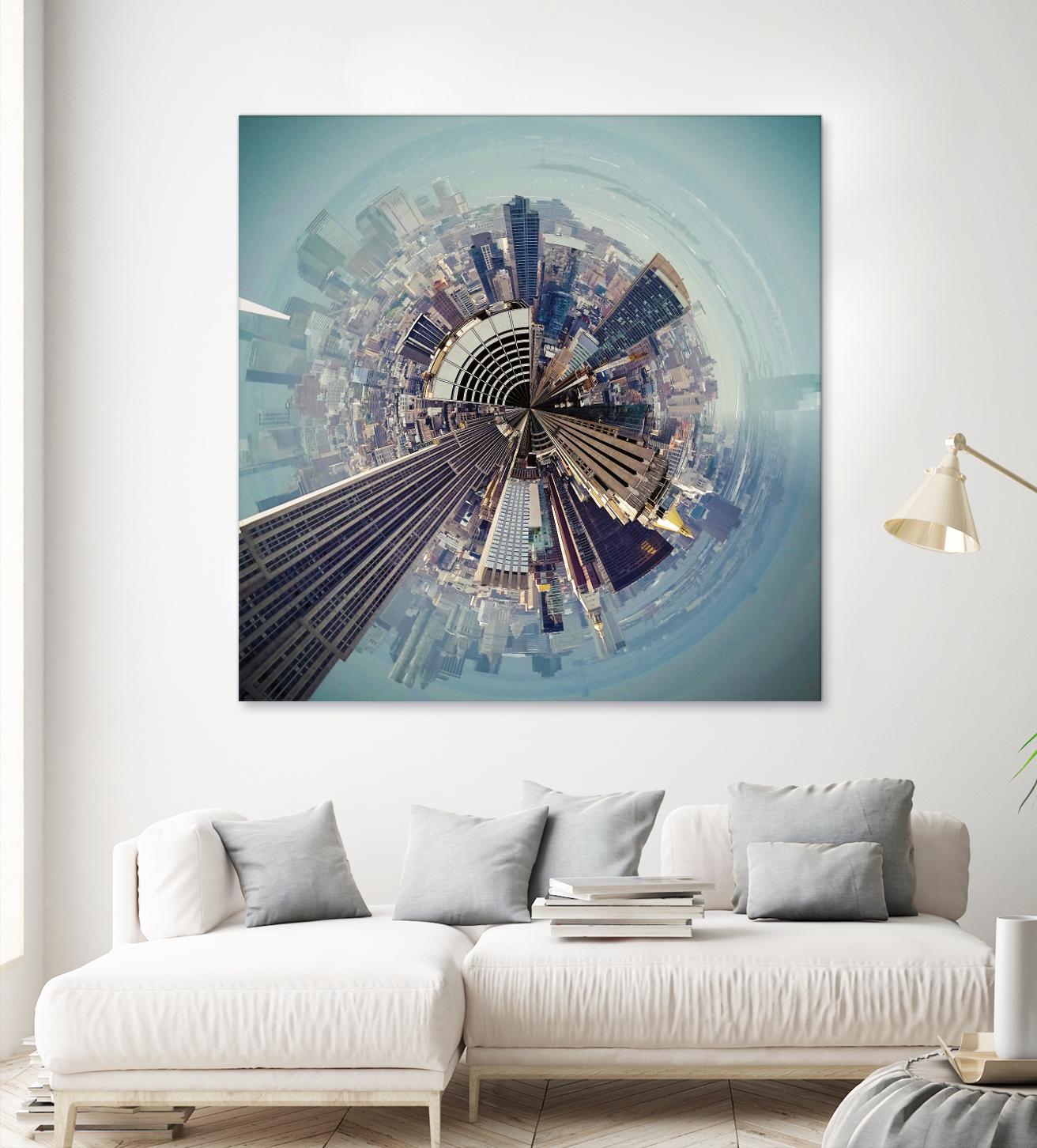 City Center I by Jean-François Dupuis on GIANT ART - blue city scene buildings