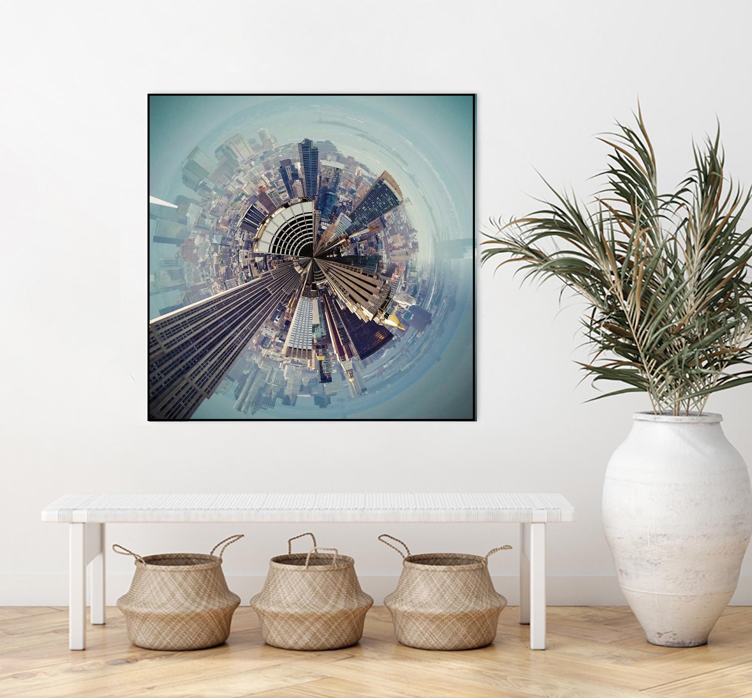 City Center I by Jean-François Dupuis on GIANT ART - blue city scene buildings