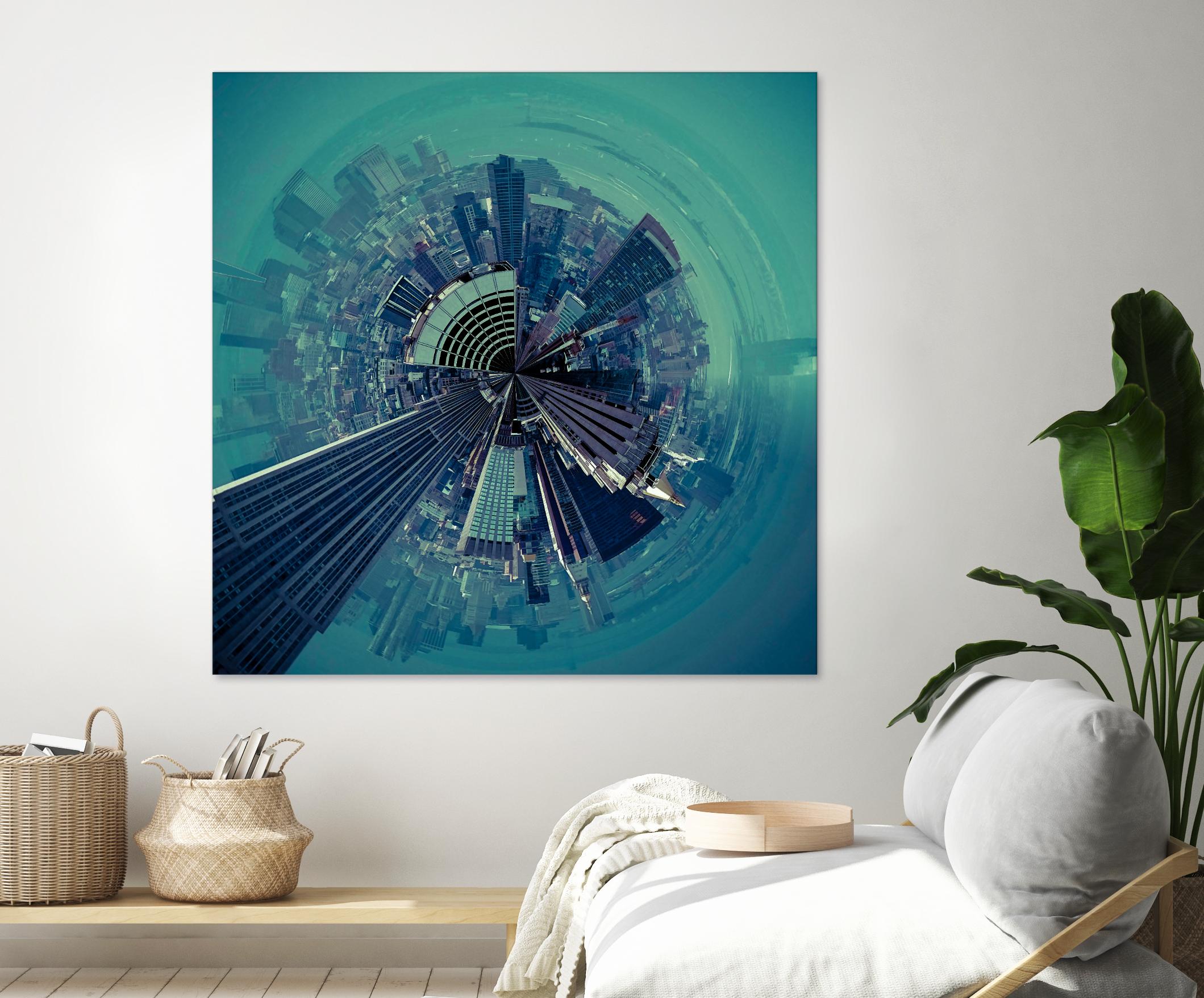 City Center III by Jean-François Dupuis on GIANT ART - turquoise city scene