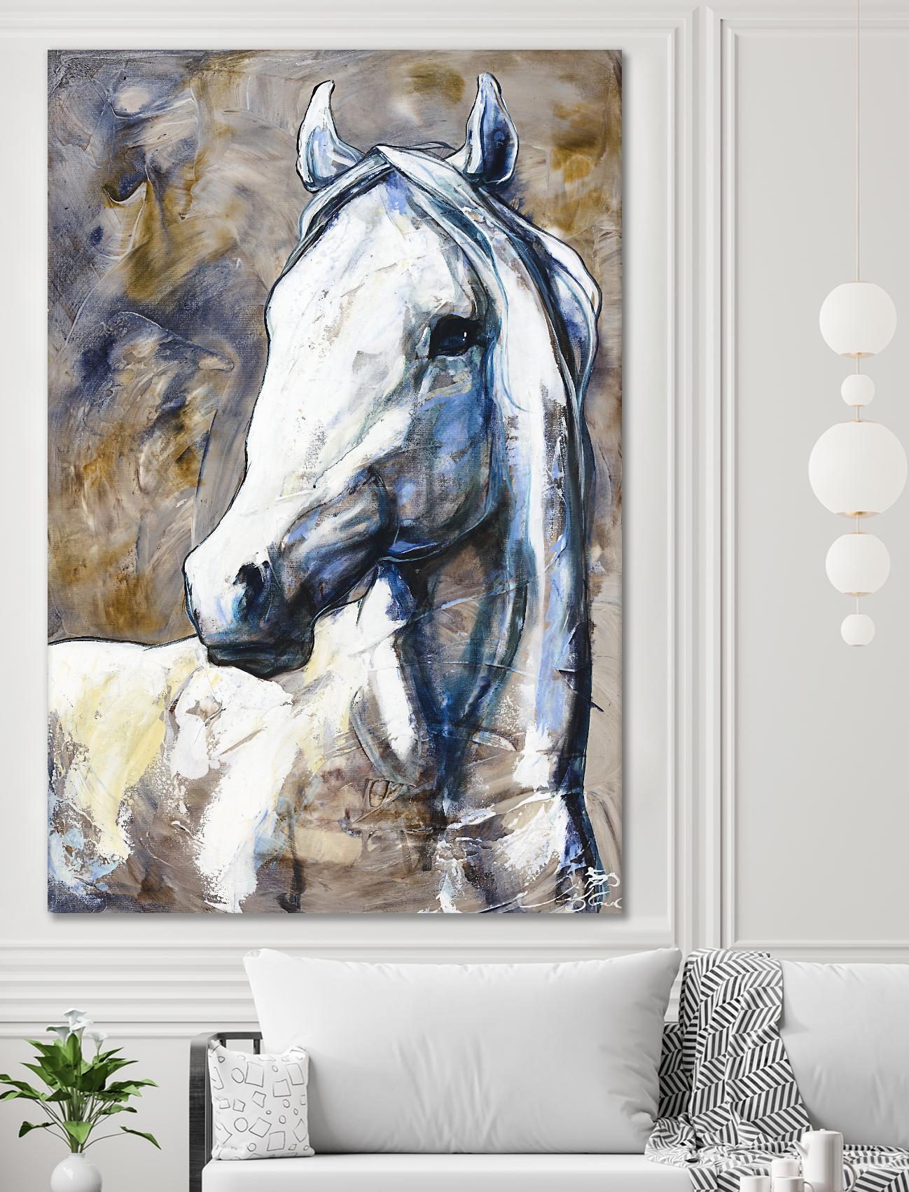 Lily of the valley by Marie Andrée Leblond on GIANT ART - beige animals horse