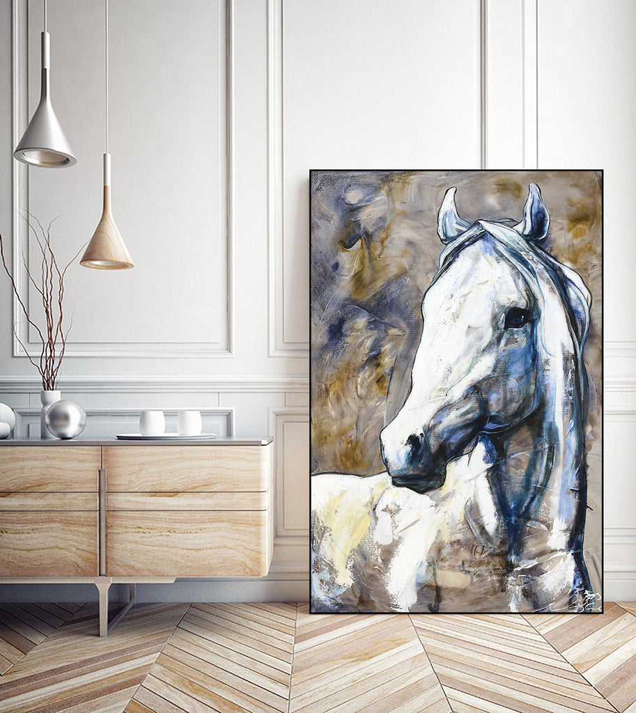 Lily of the valley by Marie Andrée Leblond on GIANT ART - beige animals horse