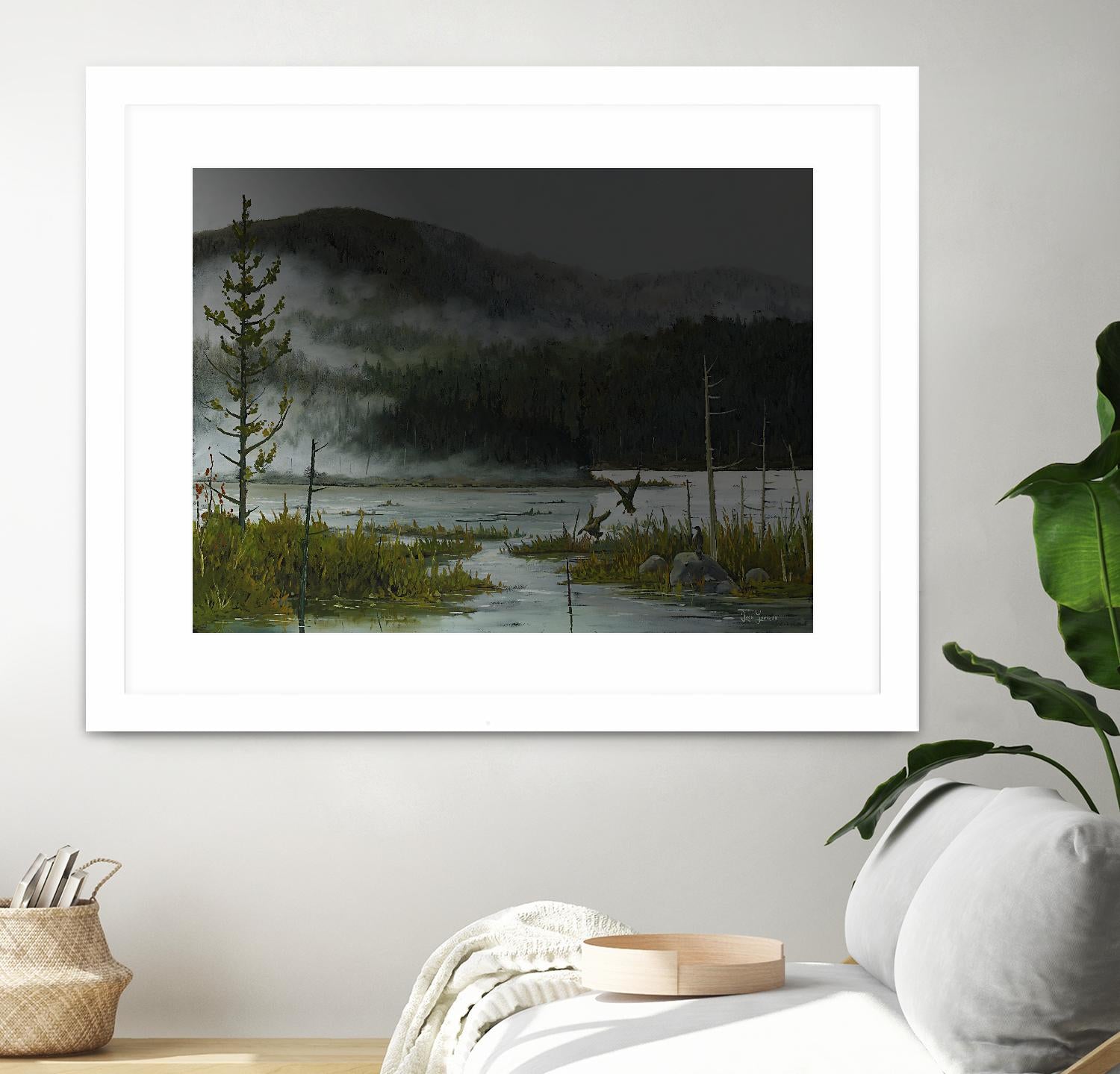 Le lac vaseau by Yvon Lemieux on GIANT ART - green landscape