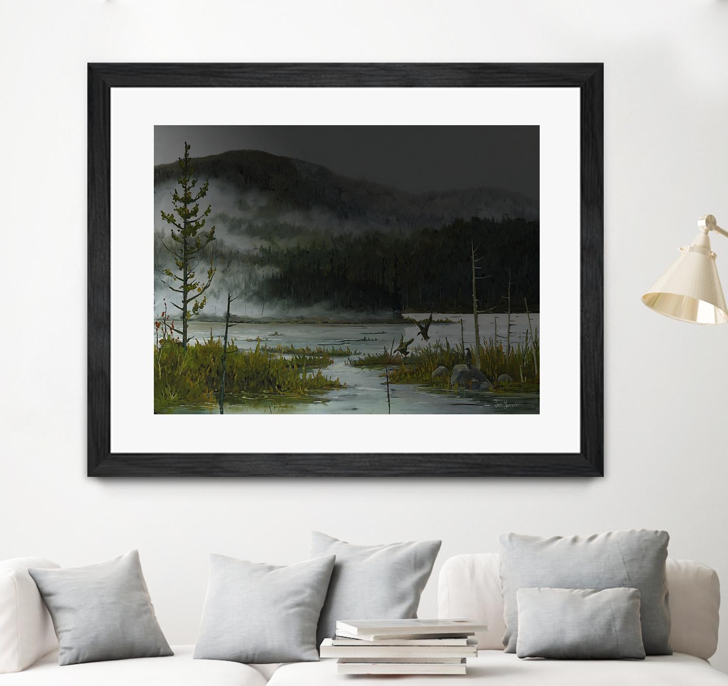 Le lac vaseau by Yvon Lemieux on GIANT ART - green landscape