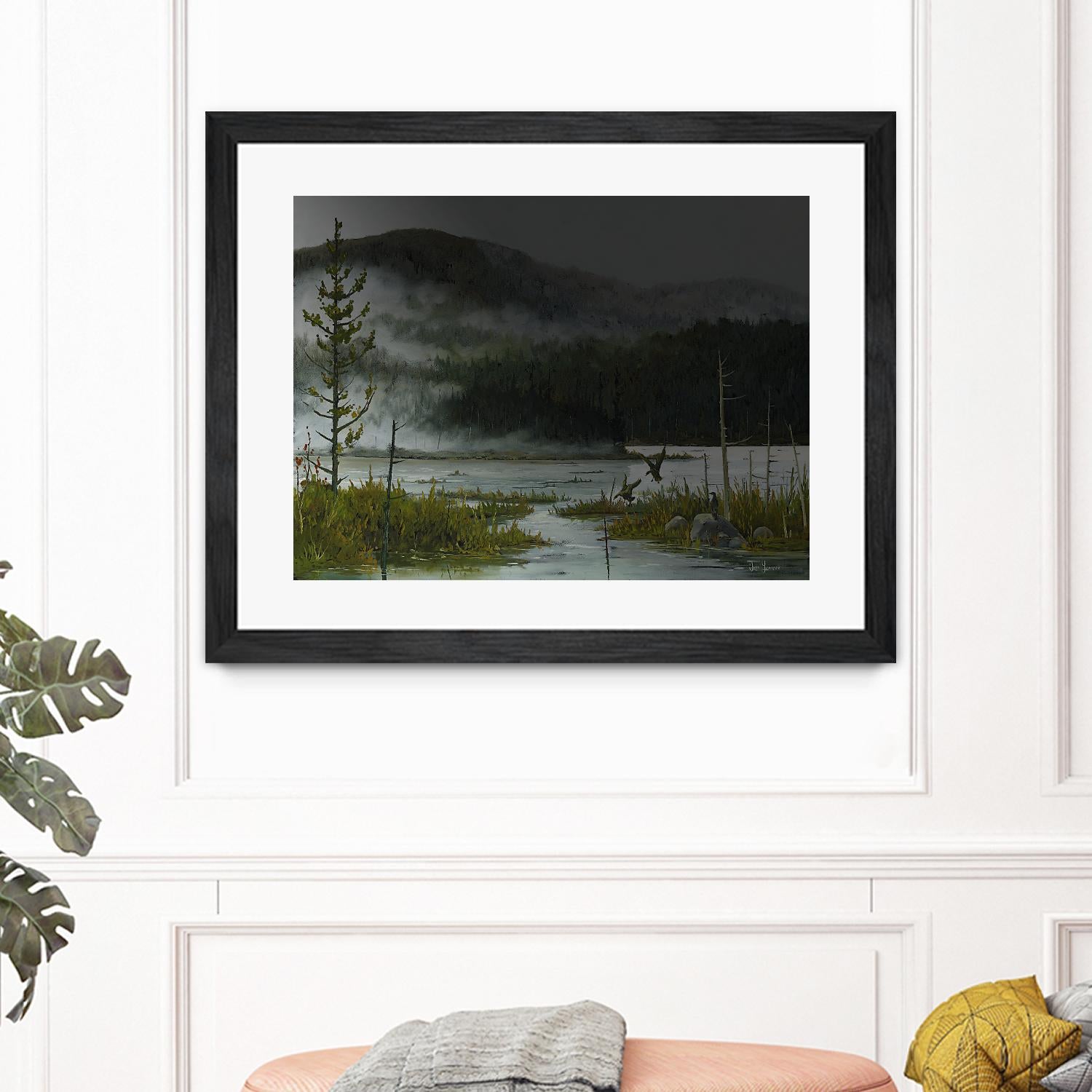 Le lac vaseau by Yvon Lemieux on GIANT ART - green landscape