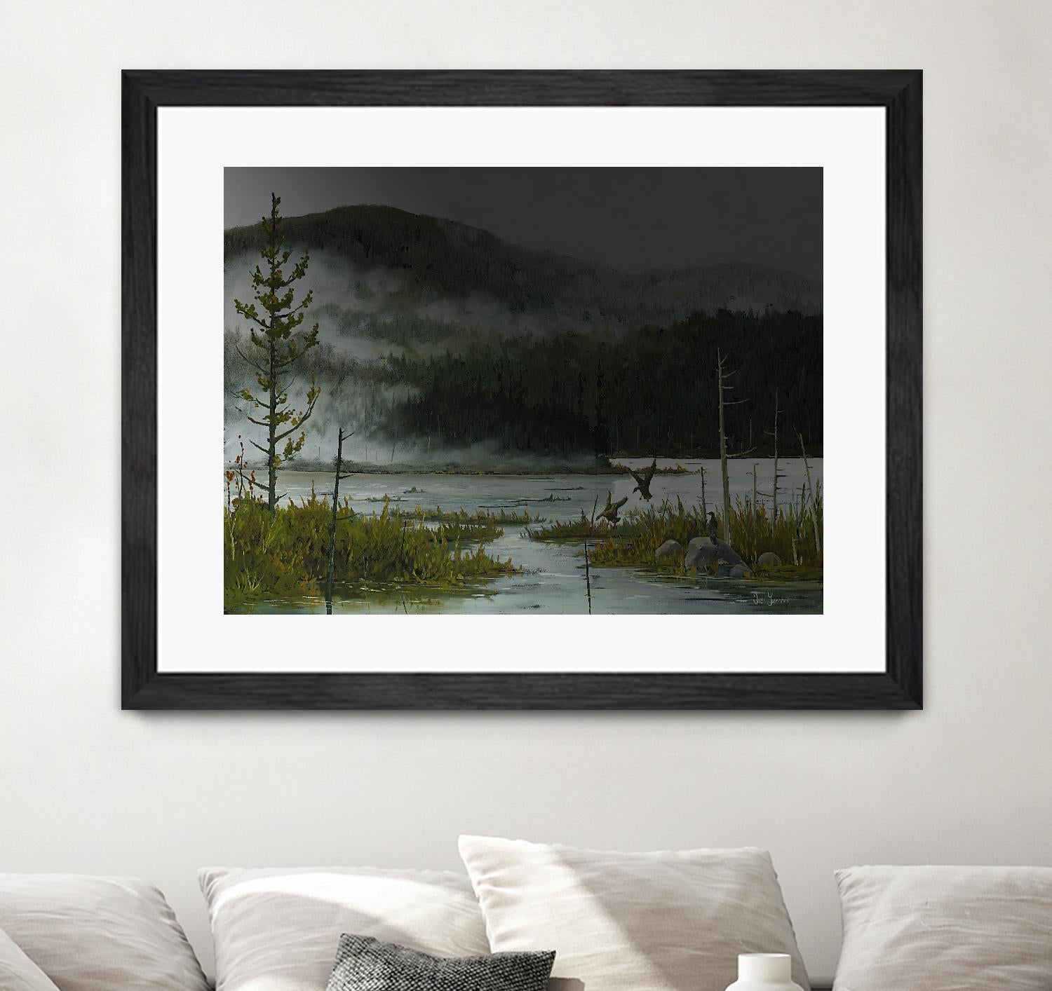 Le lac vaseau by Yvon Lemieux on GIANT ART - green landscape