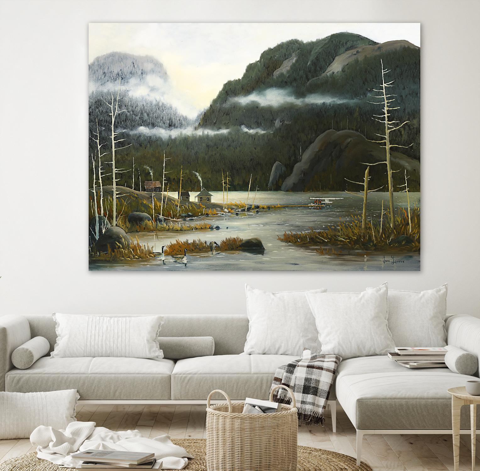 Départ pour la chasse by Yvon Lemieux on GIANT ART - green landscape