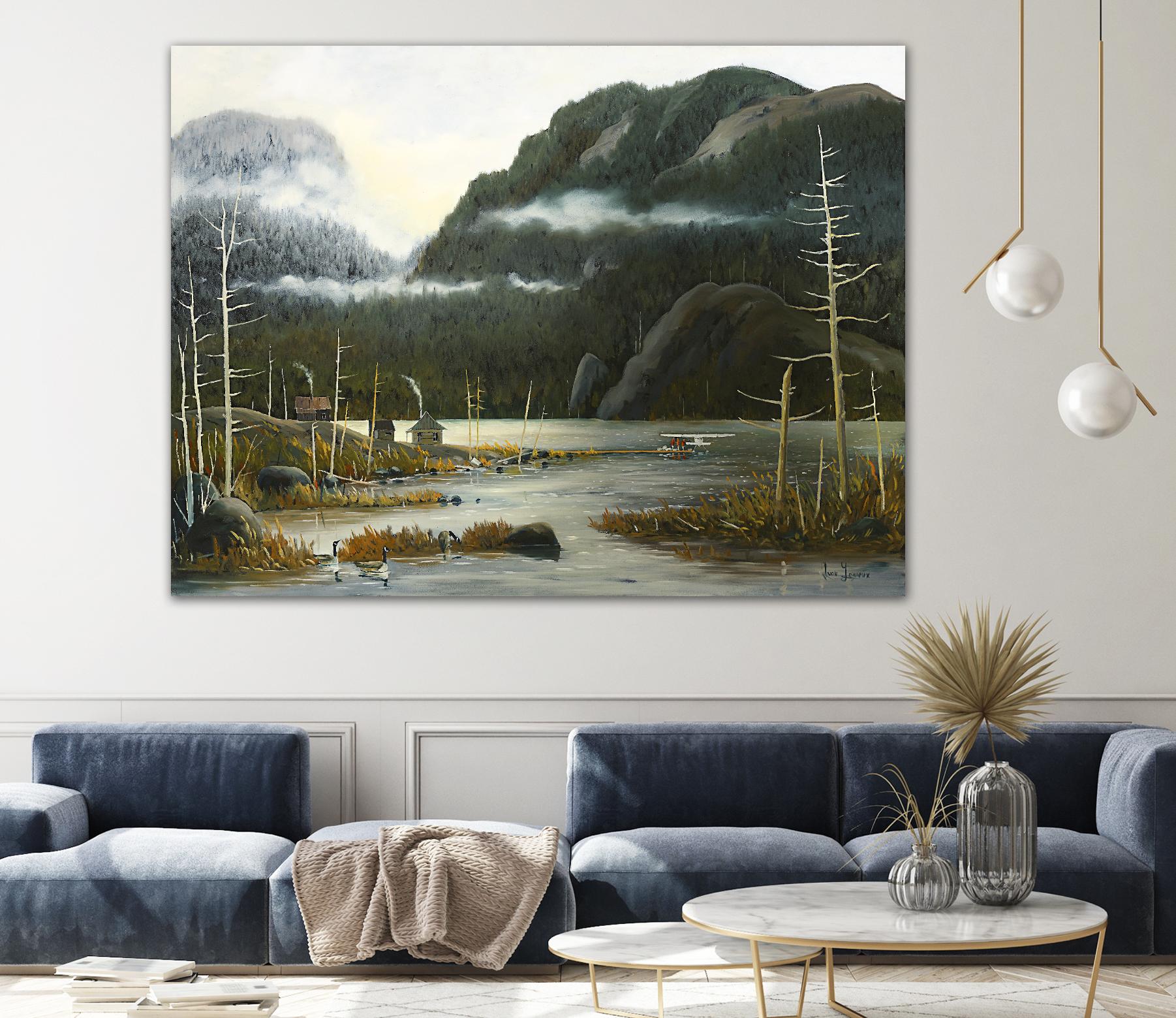 Départ pour la chasse by Yvon Lemieux on GIANT ART - green landscape