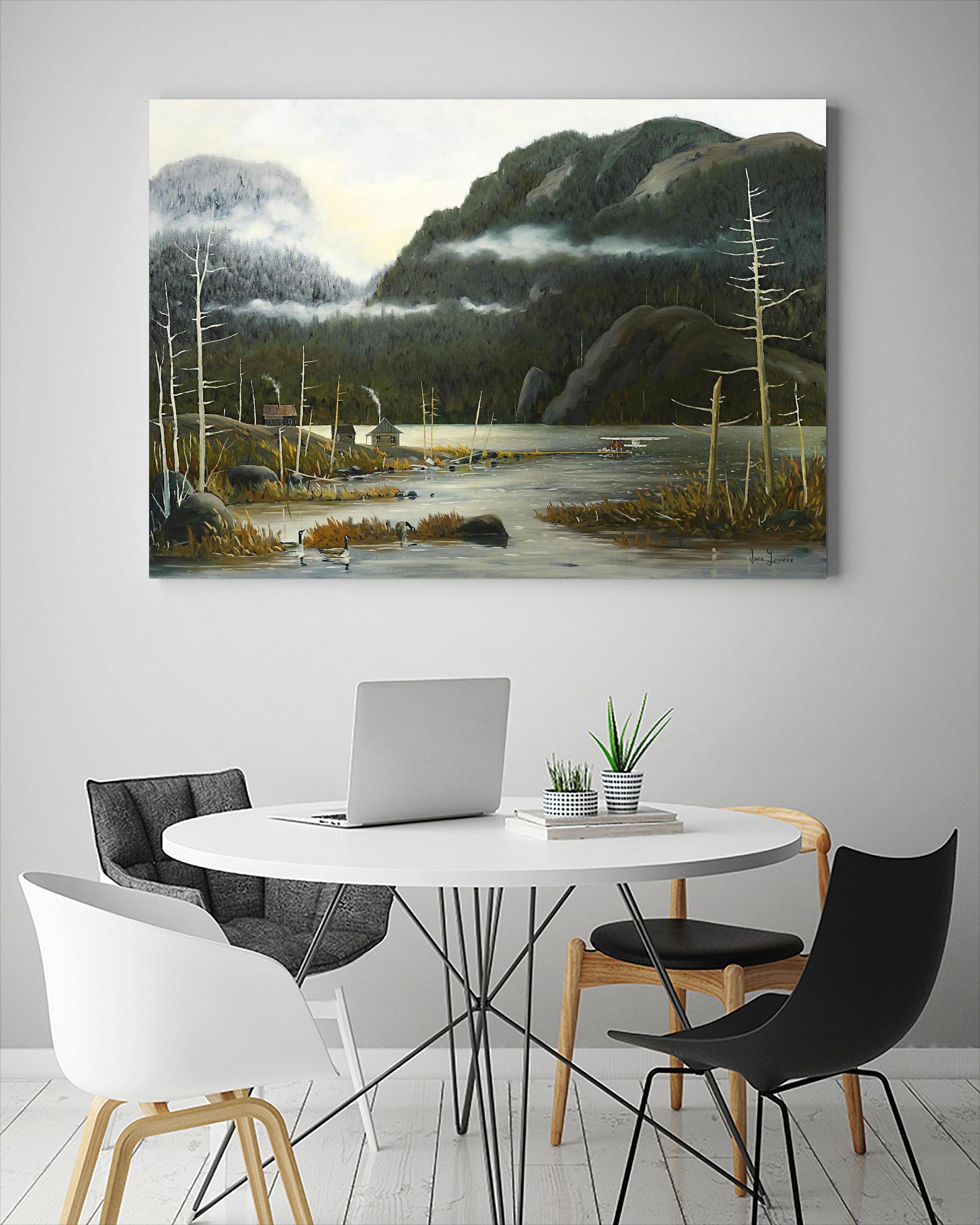 Départ pour la chasse by Yvon Lemieux on GIANT ART - green landscape