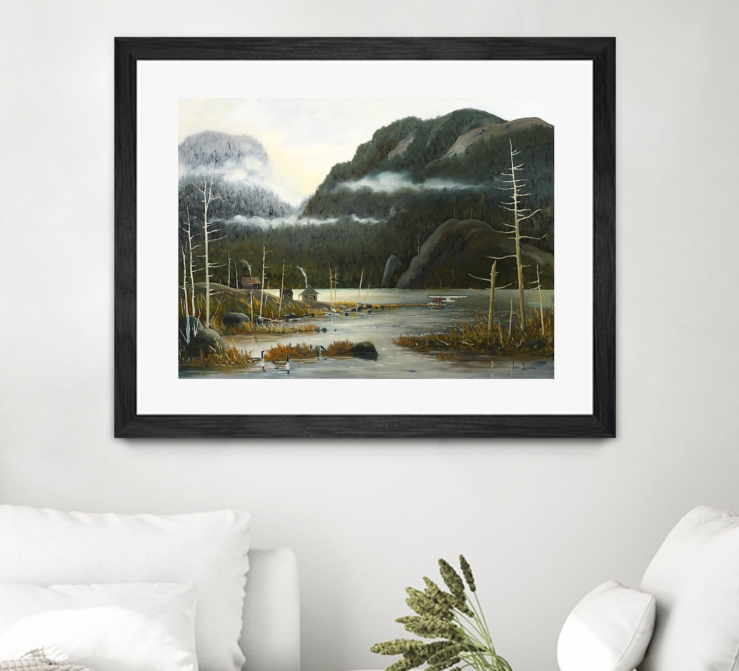 Départ pour la chasse by Yvon Lemieux on GIANT ART - green landscape