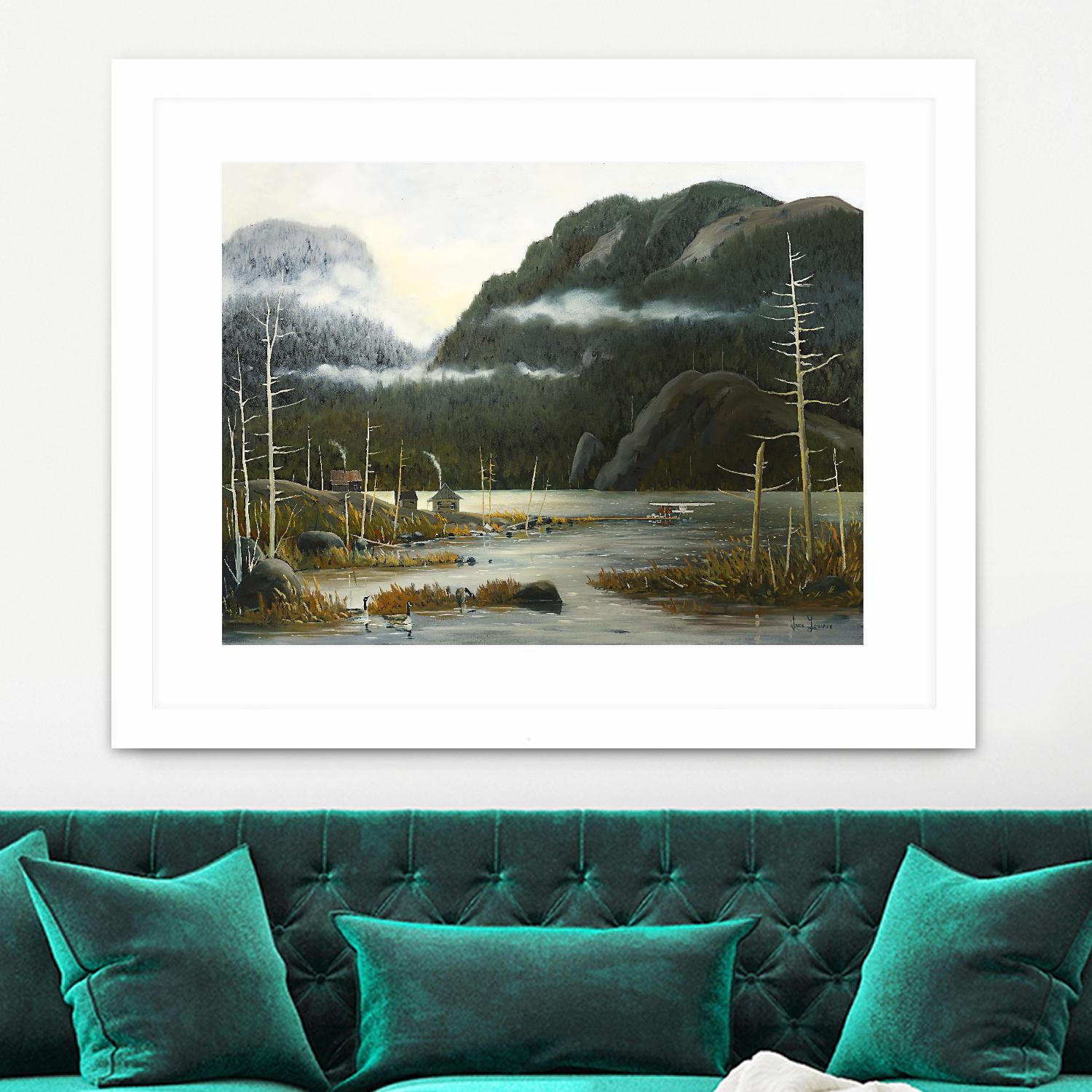 Départ pour la chasse by Yvon Lemieux on GIANT ART - green landscape