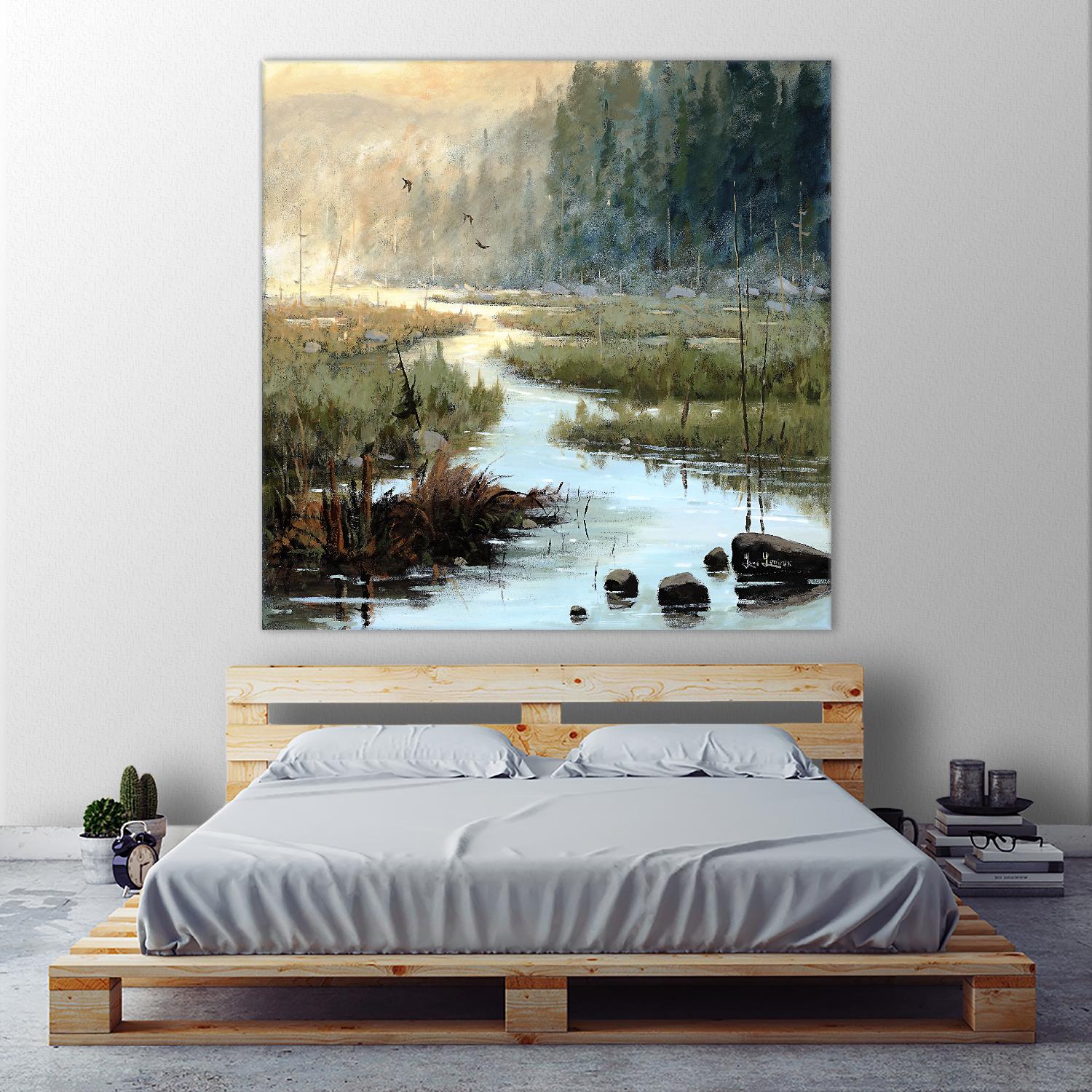 Un matin à Salzbourg by Yvon Lemieux on GIANT ART - green landscape