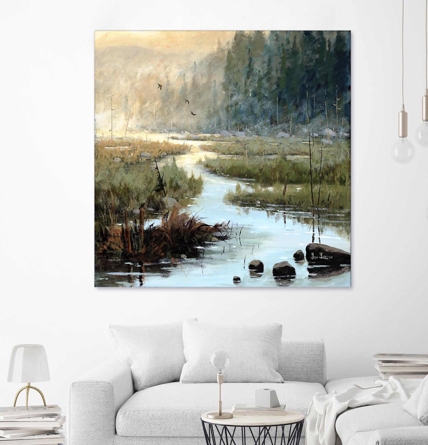 Un matin à Salzbourg by Yvon Lemieux on GIANT ART - green landscape