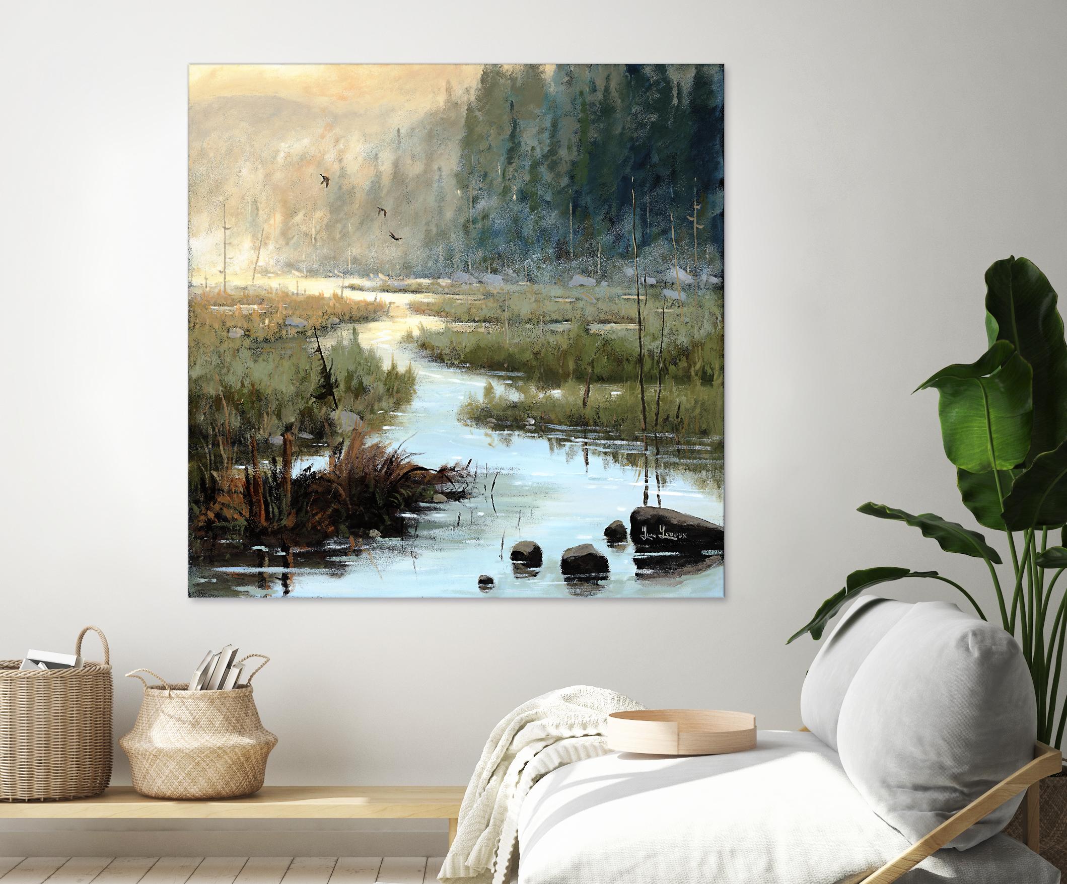 Un matin à Salzbourg by Yvon Lemieux on GIANT ART - green landscape