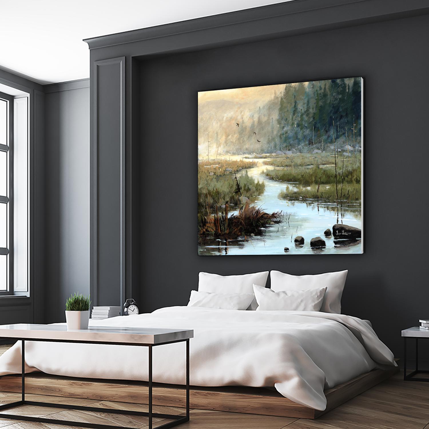 Un matin à Salzbourg by Yvon Lemieux on GIANT ART - green landscape