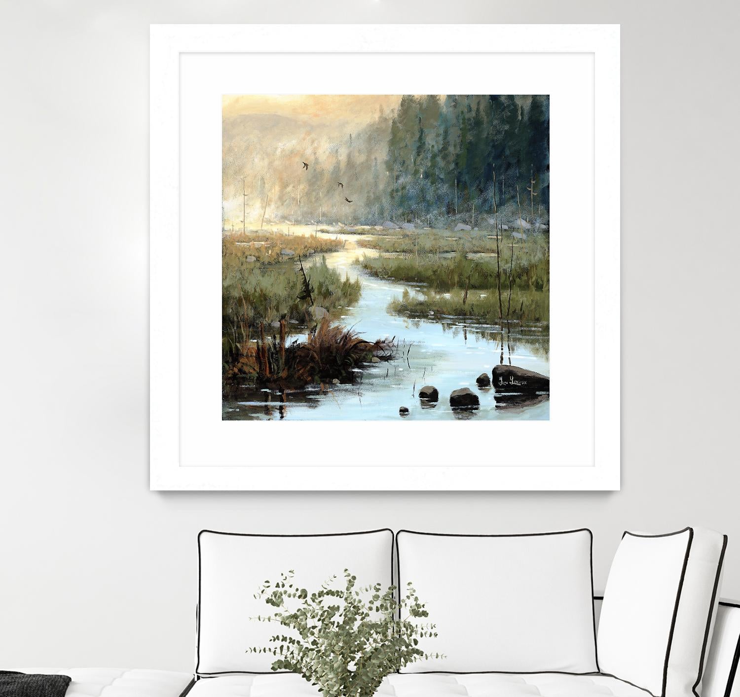 Un matin à Salzbourg by Yvon Lemieux on GIANT ART - green landscape