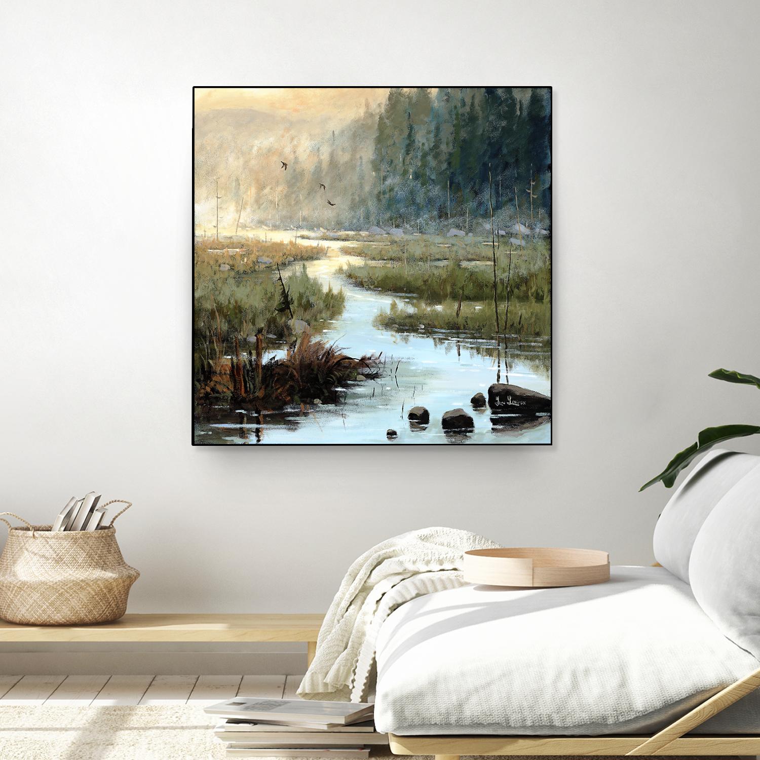 Un matin à Salzbourg by Yvon Lemieux on GIANT ART - green landscape