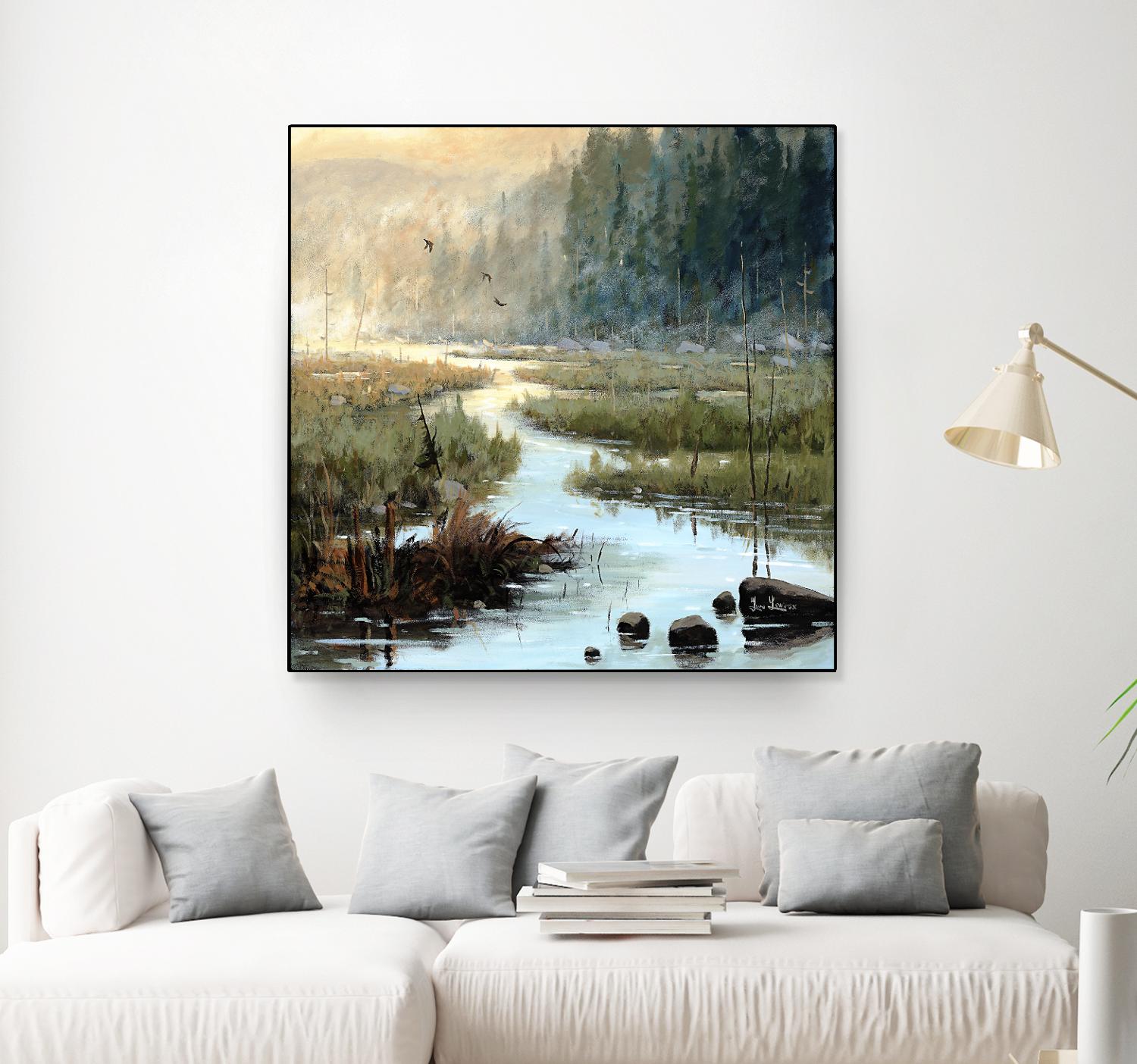 Un matin à Salzbourg by Yvon Lemieux on GIANT ART - green landscape