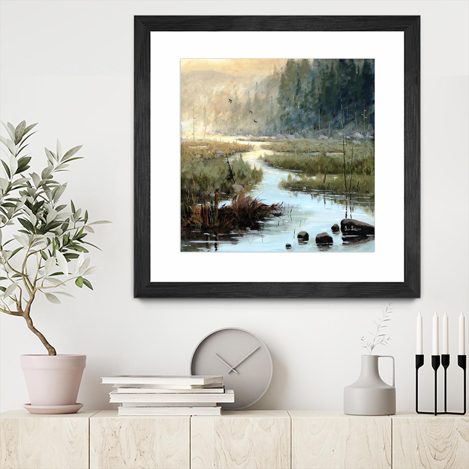 Un matin à Salzbourg by Yvon Lemieux on GIANT ART - green landscape