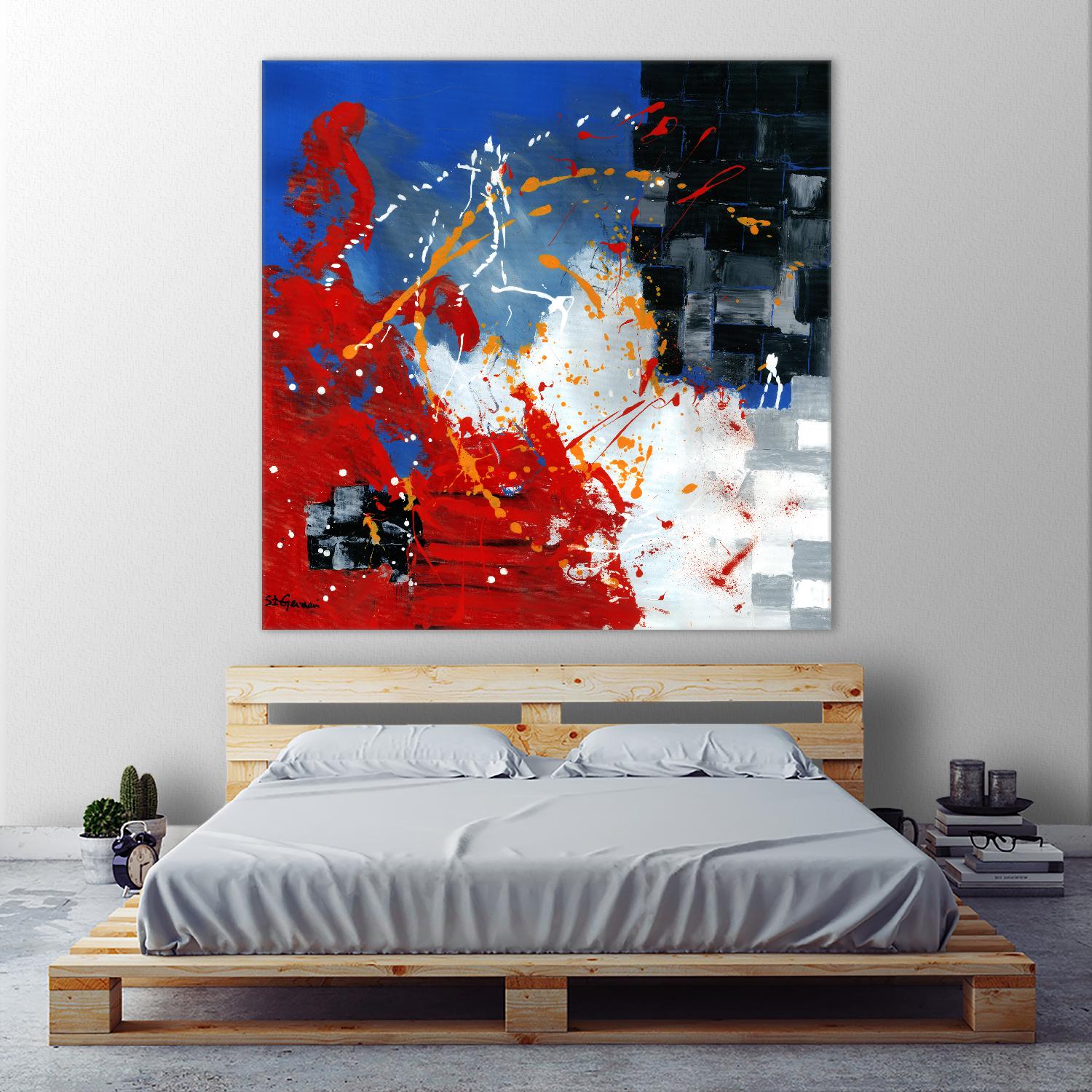 Les traces à suivre by Carole St-Germain on GIANT ART - blue abstract