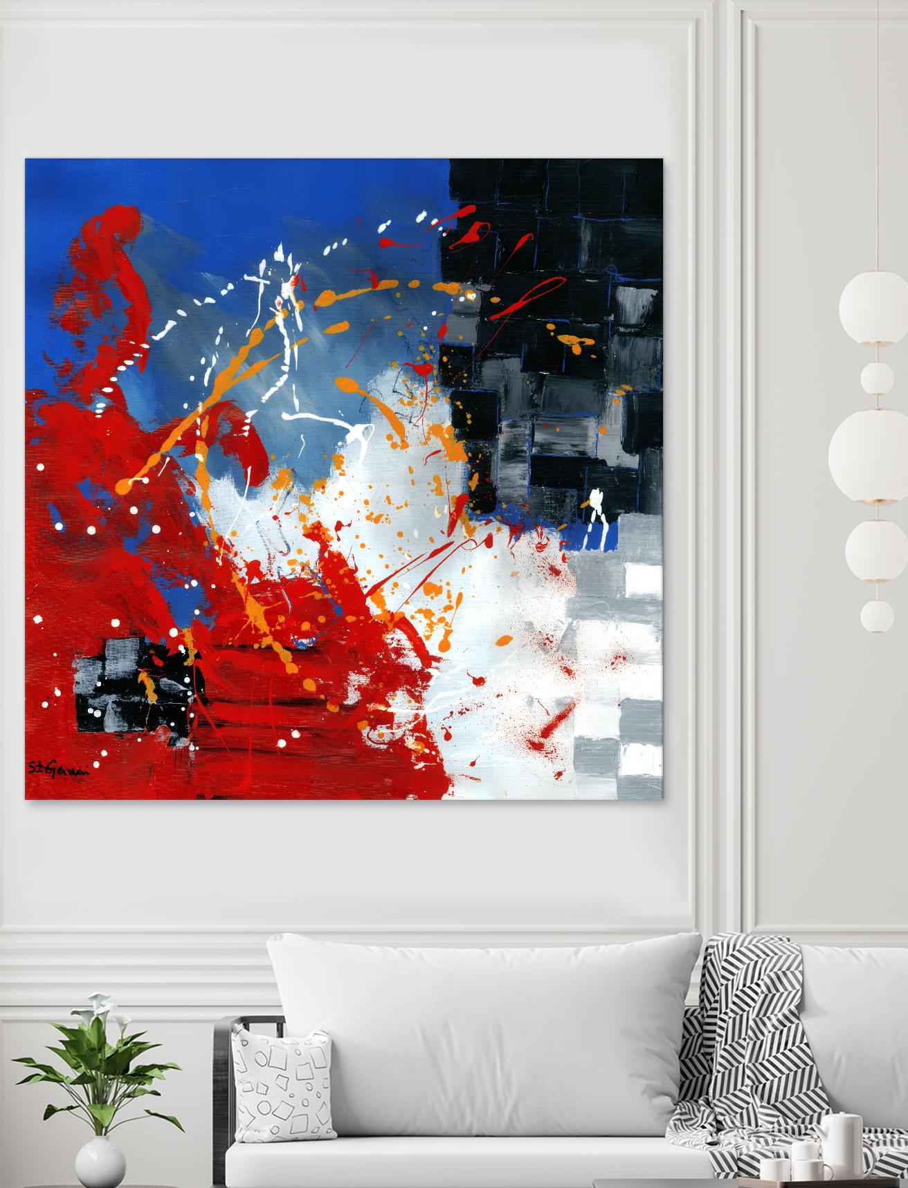 Les traces à suivre by Carole St-Germain on GIANT ART - blue abstract