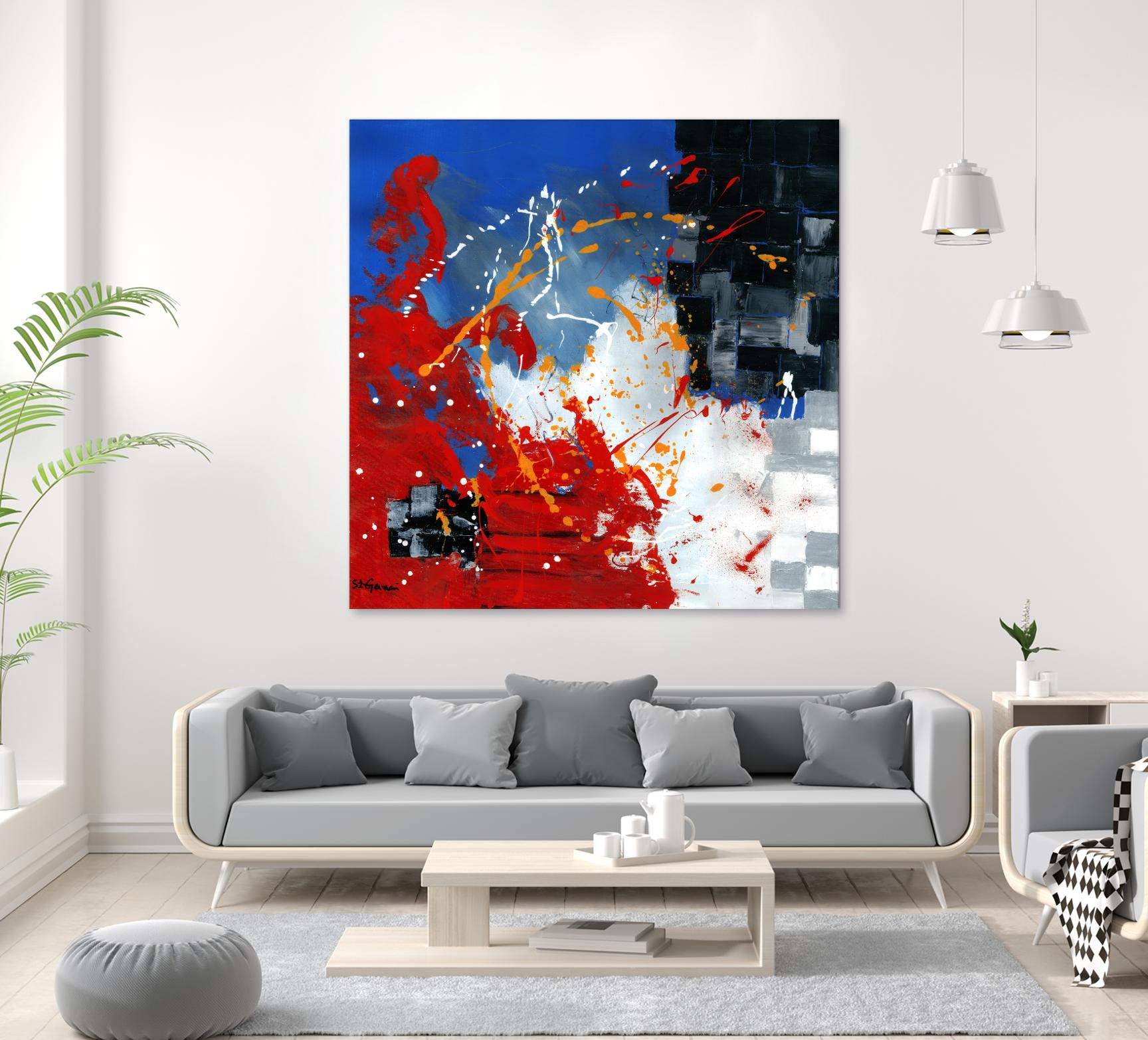 Les traces à suivre by Carole St-Germain on GIANT ART - blue abstract