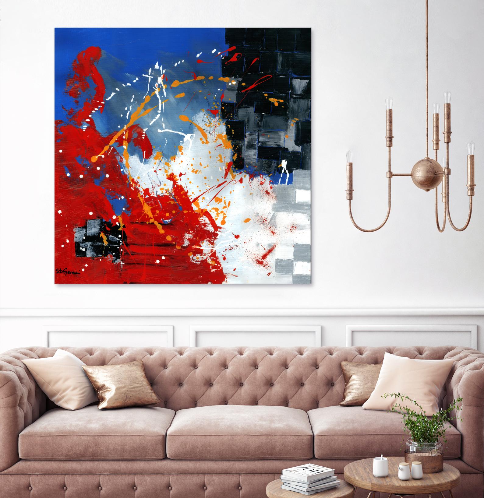 Les traces à suivre by Carole St-Germain on GIANT ART - blue abstract