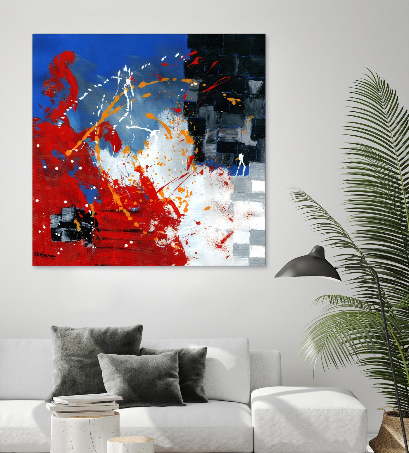 Les traces à suivre by Carole St-Germain on GIANT ART - blue abstract