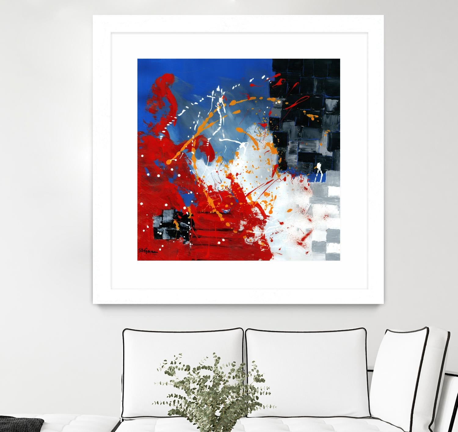 Les traces à suivre by Carole St-Germain on GIANT ART - blue abstract