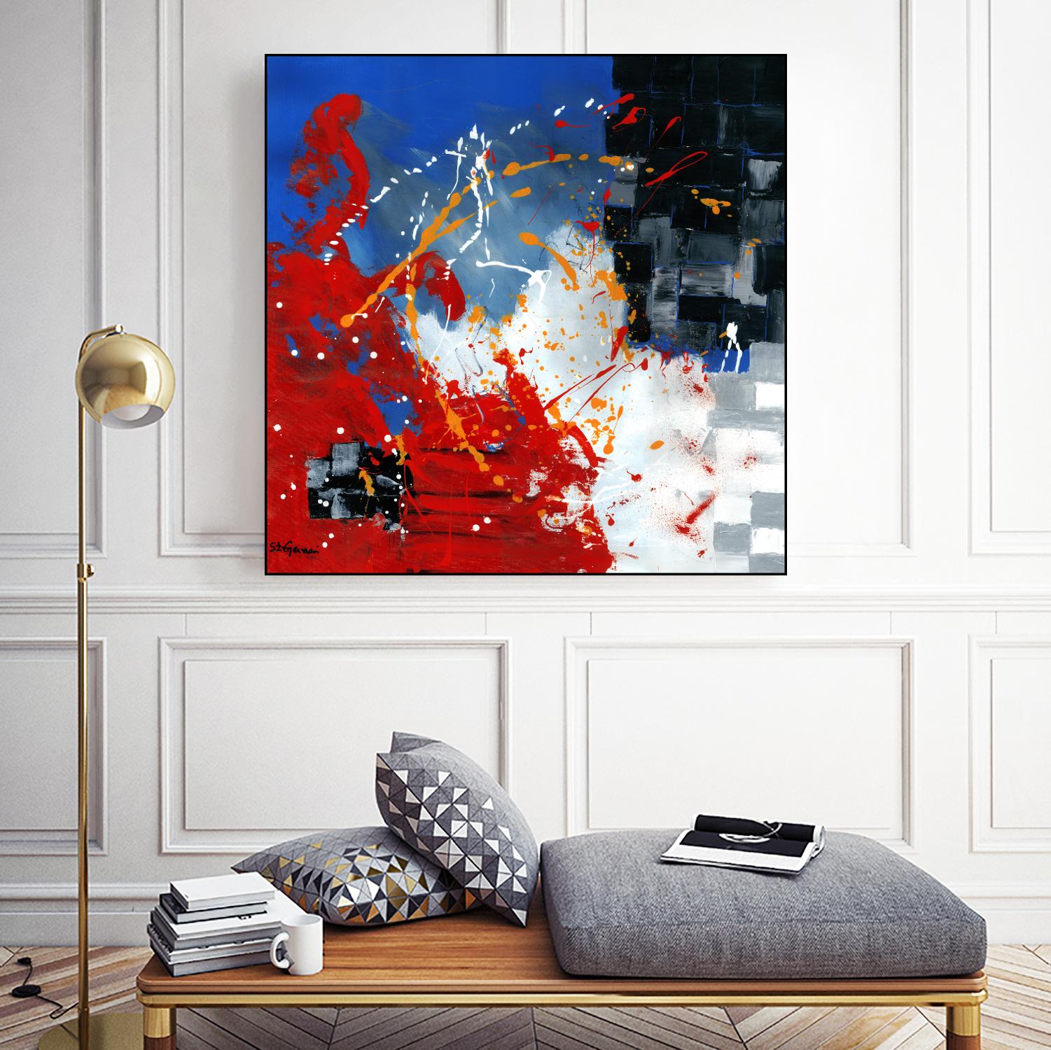 Les traces à suivre by Carole St-Germain on GIANT ART - blue abstract