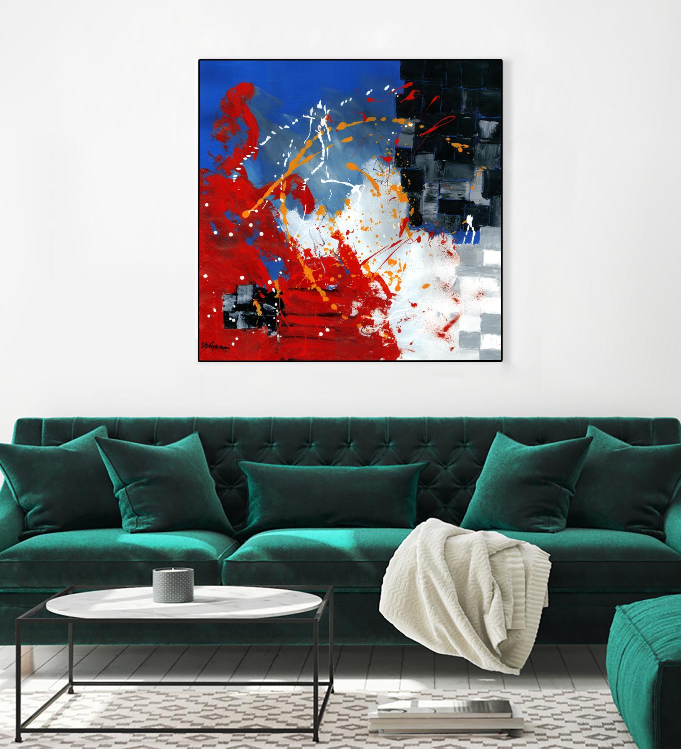 Les traces à suivre by Carole St-Germain on GIANT ART - blue abstract