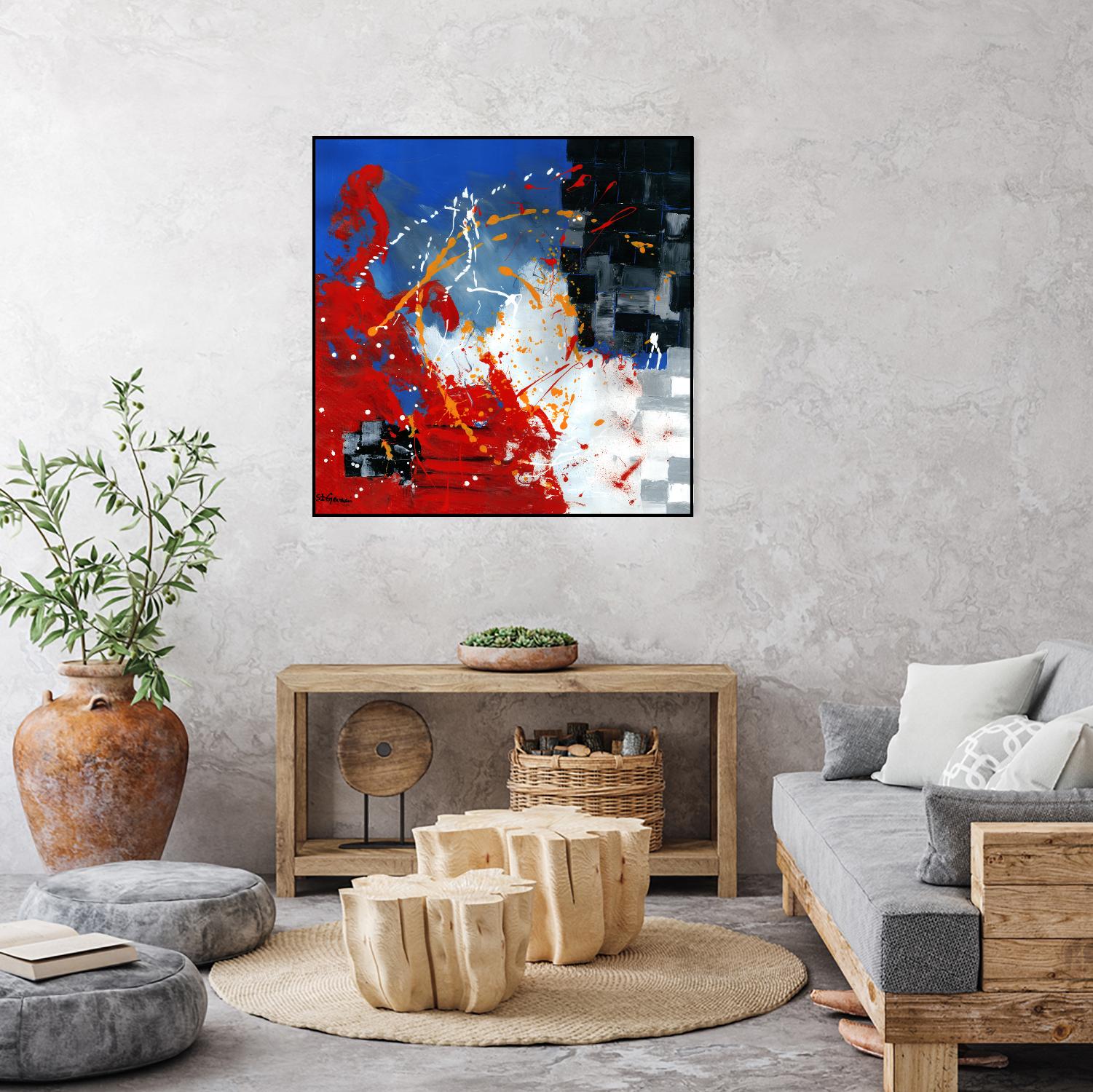 Les traces à suivre by Carole St-Germain on GIANT ART - blue abstract