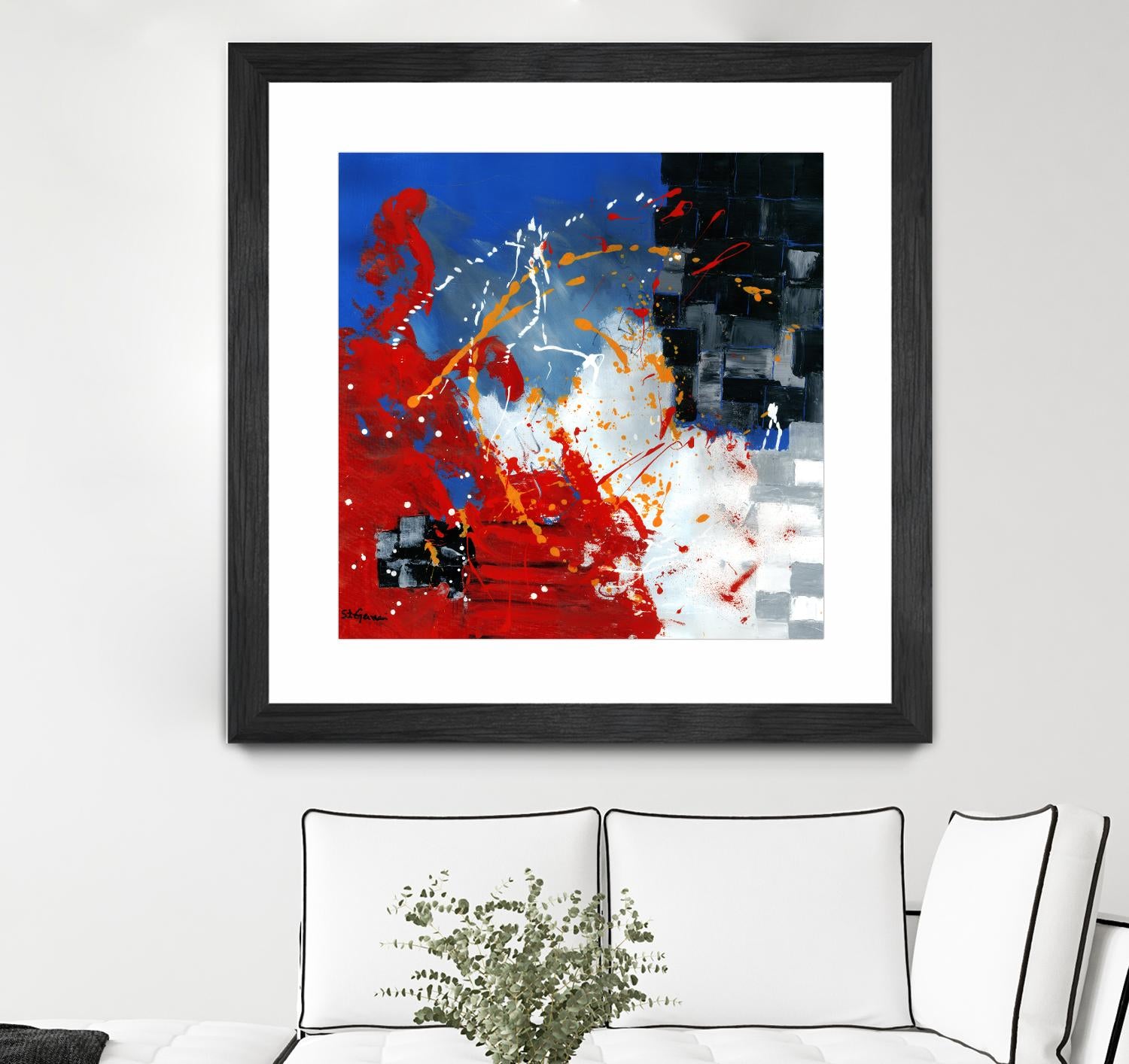 Les traces à suivre by Carole St-Germain on GIANT ART - blue abstract