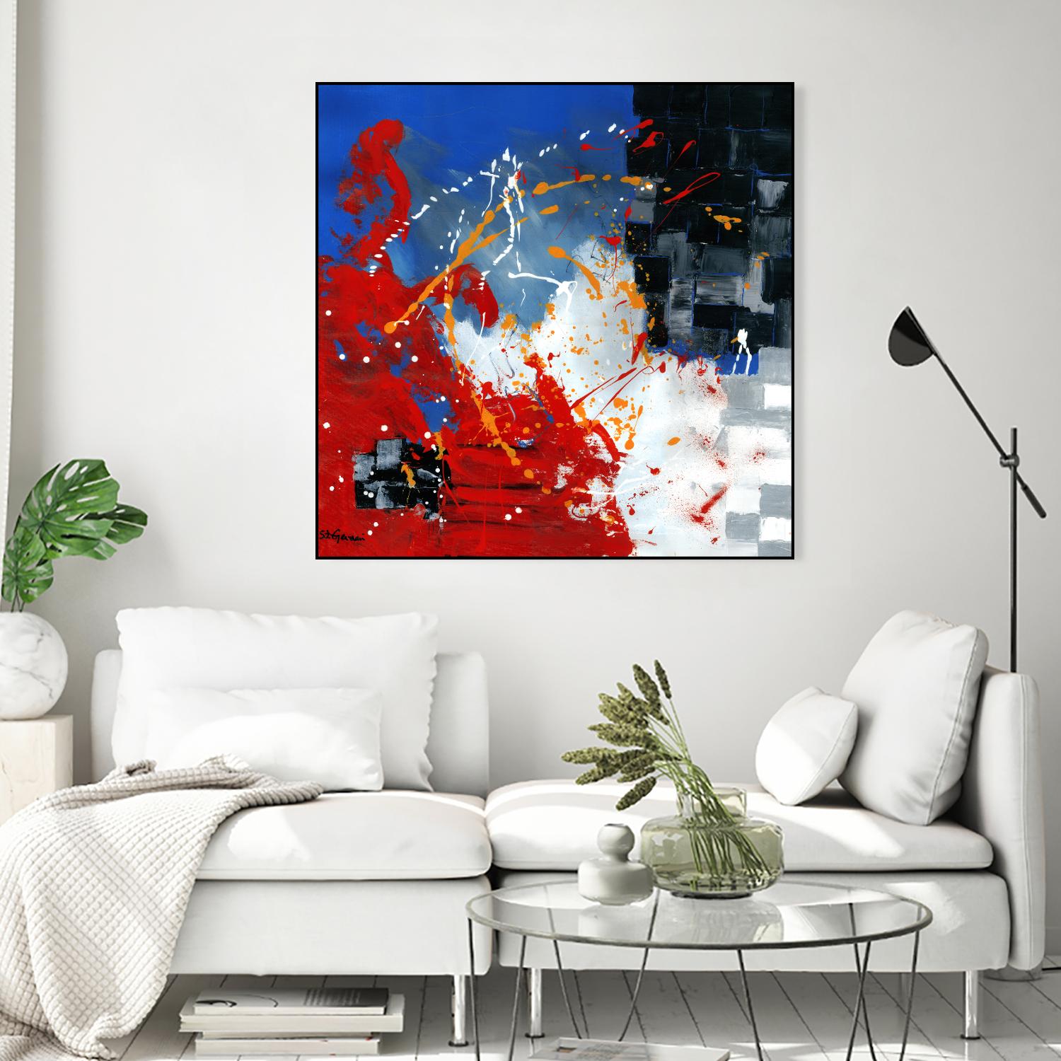 Les traces à suivre by Carole St-Germain on GIANT ART - blue abstract